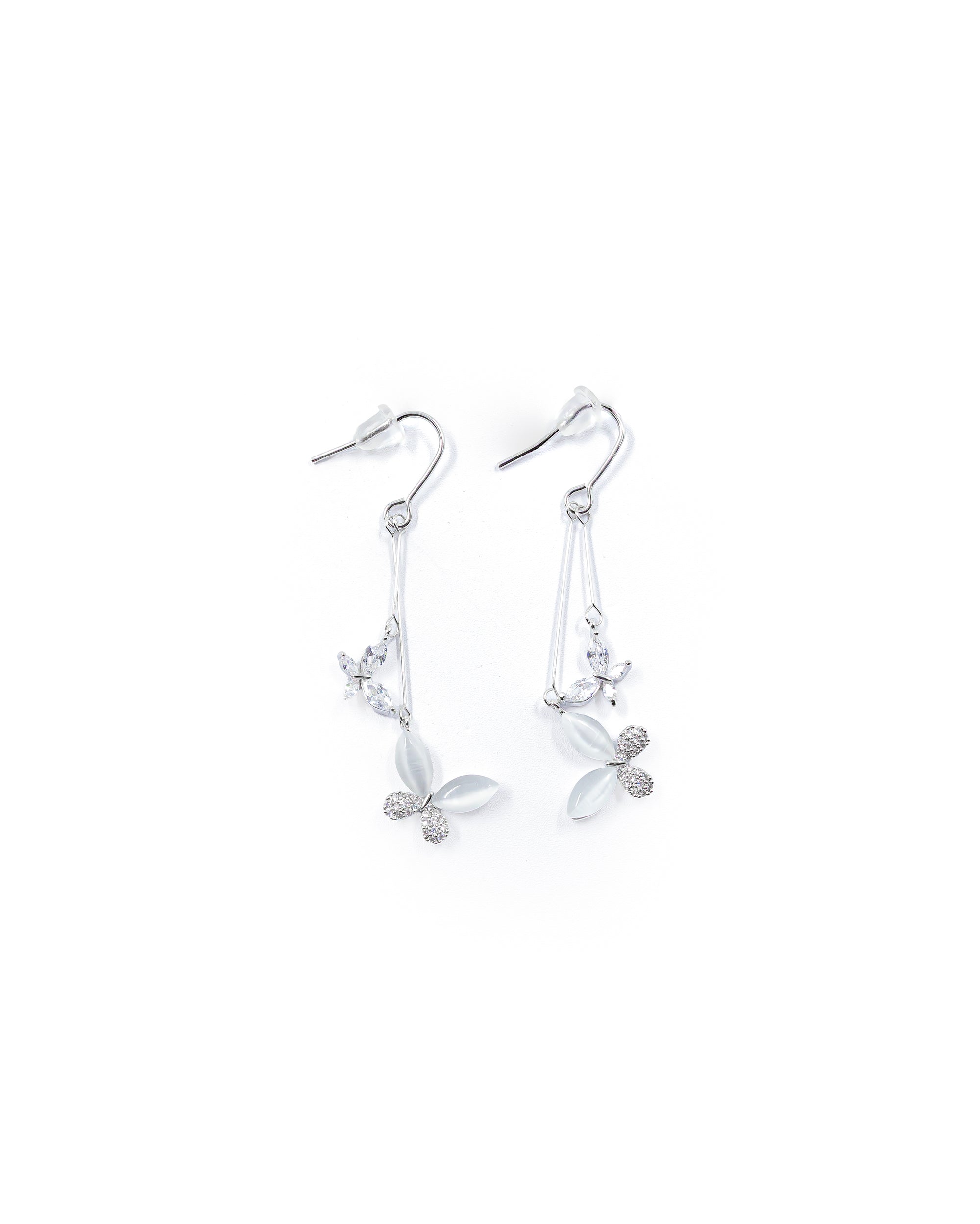 Aretes Largos Ansheli Plateados M18 Oro Laminado