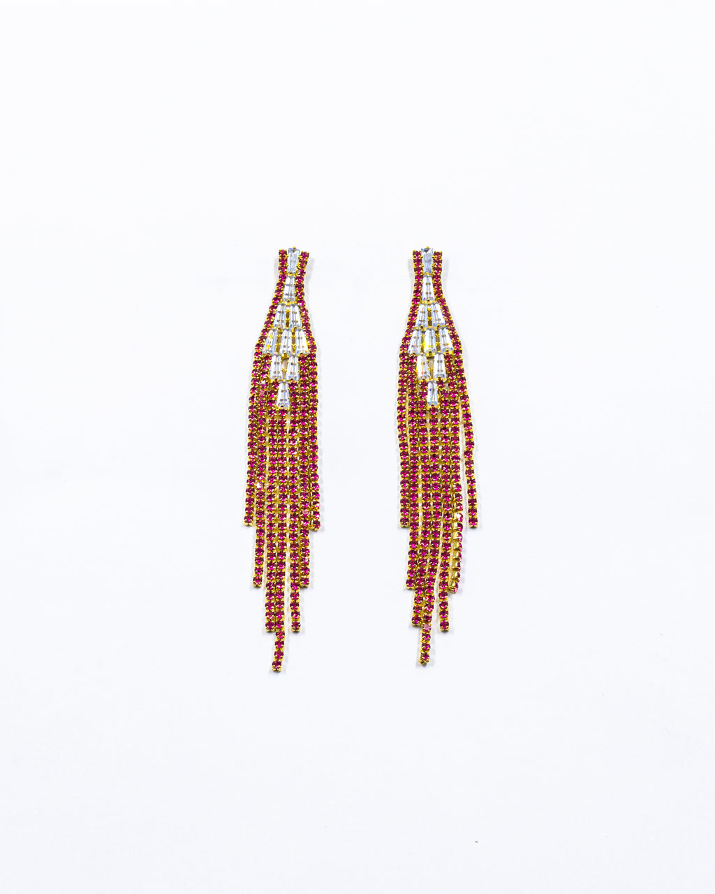 Aretes Largos de piedras - M4 Oro Laminado
