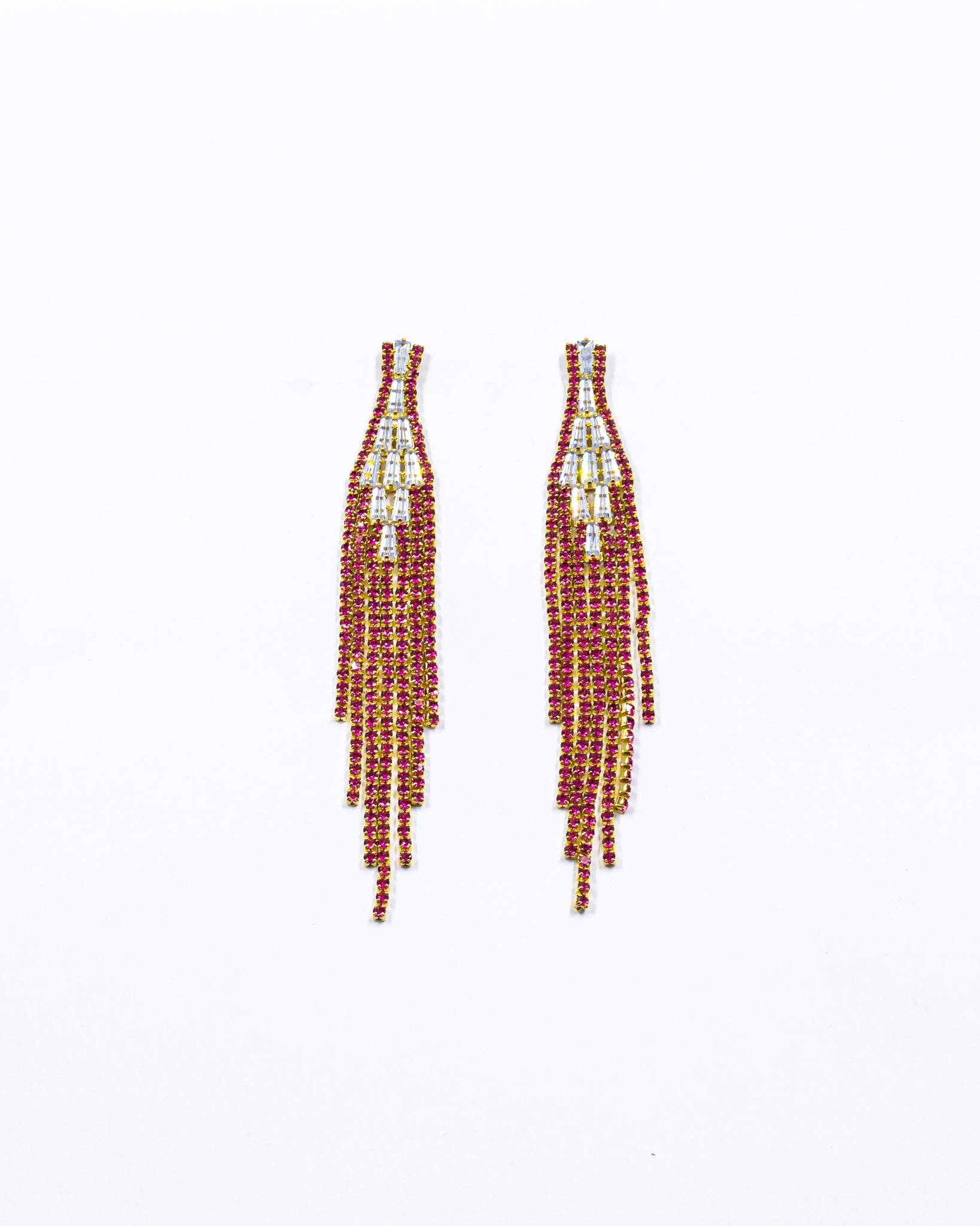 Aretes Largos de piedras - M4 Oro Laminado