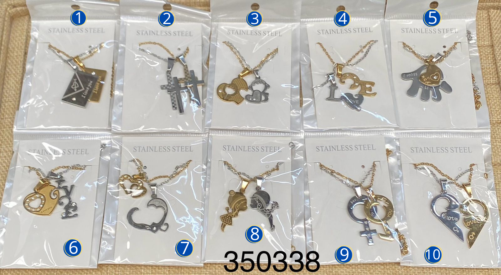 Cadena de Parejas Doradas y Plateadas M2 de Oro Laminado