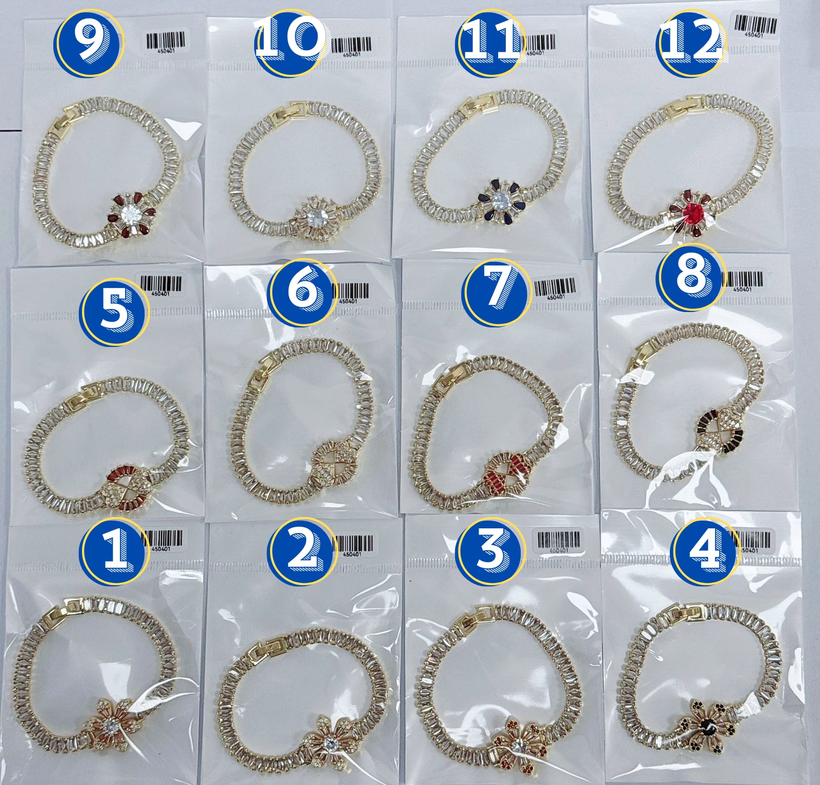 Pulsera Cristal M9 Oro Laminado