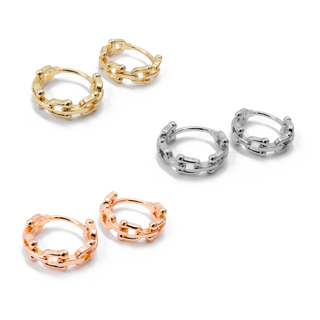 Paquete de 3 pares de Arracadas M3 Oro Laminado