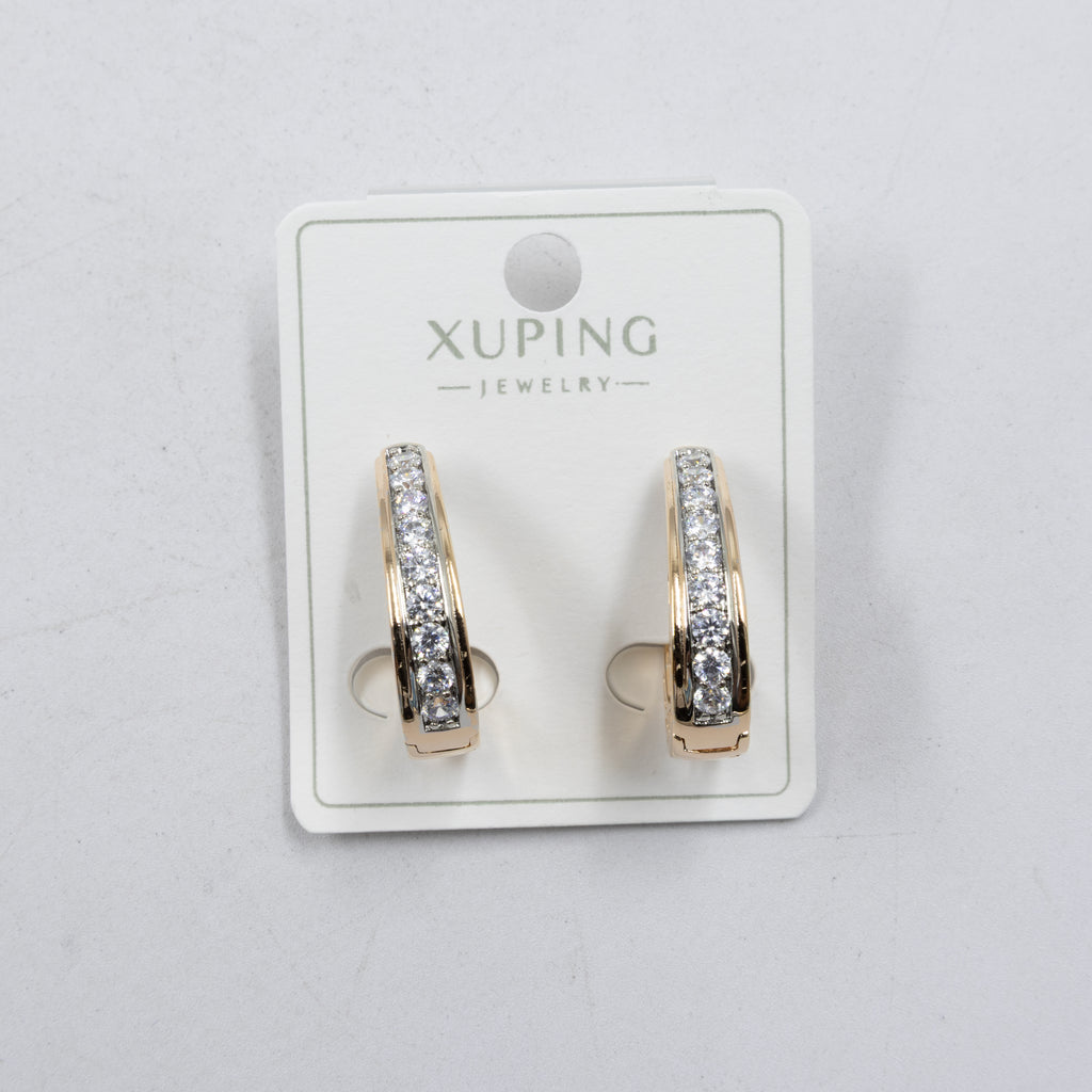 Aretes Dorados con Piedras Xuping M5 Oro Laminado