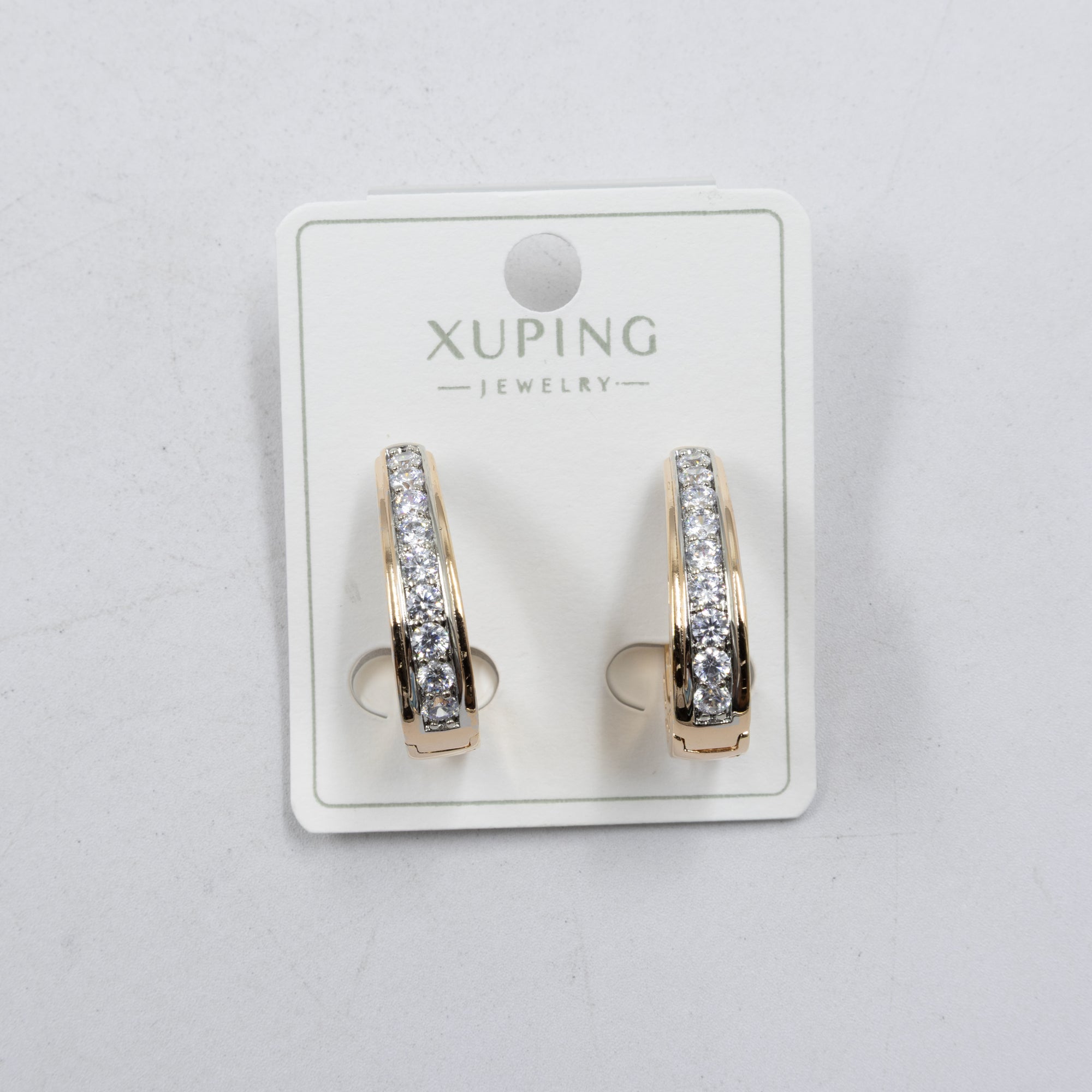 Aretes Dorados con Piedras Xuping M5 Oro Laminado