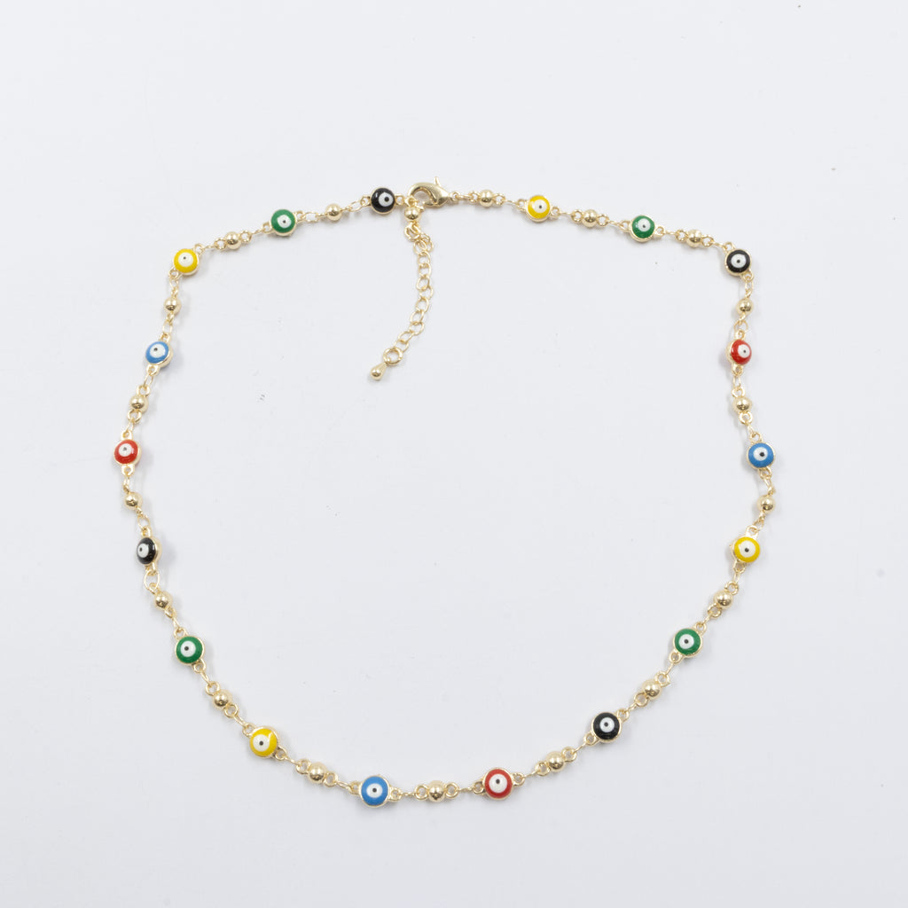 Collar Dorado de Ojo Turco M1 Oro Laminado