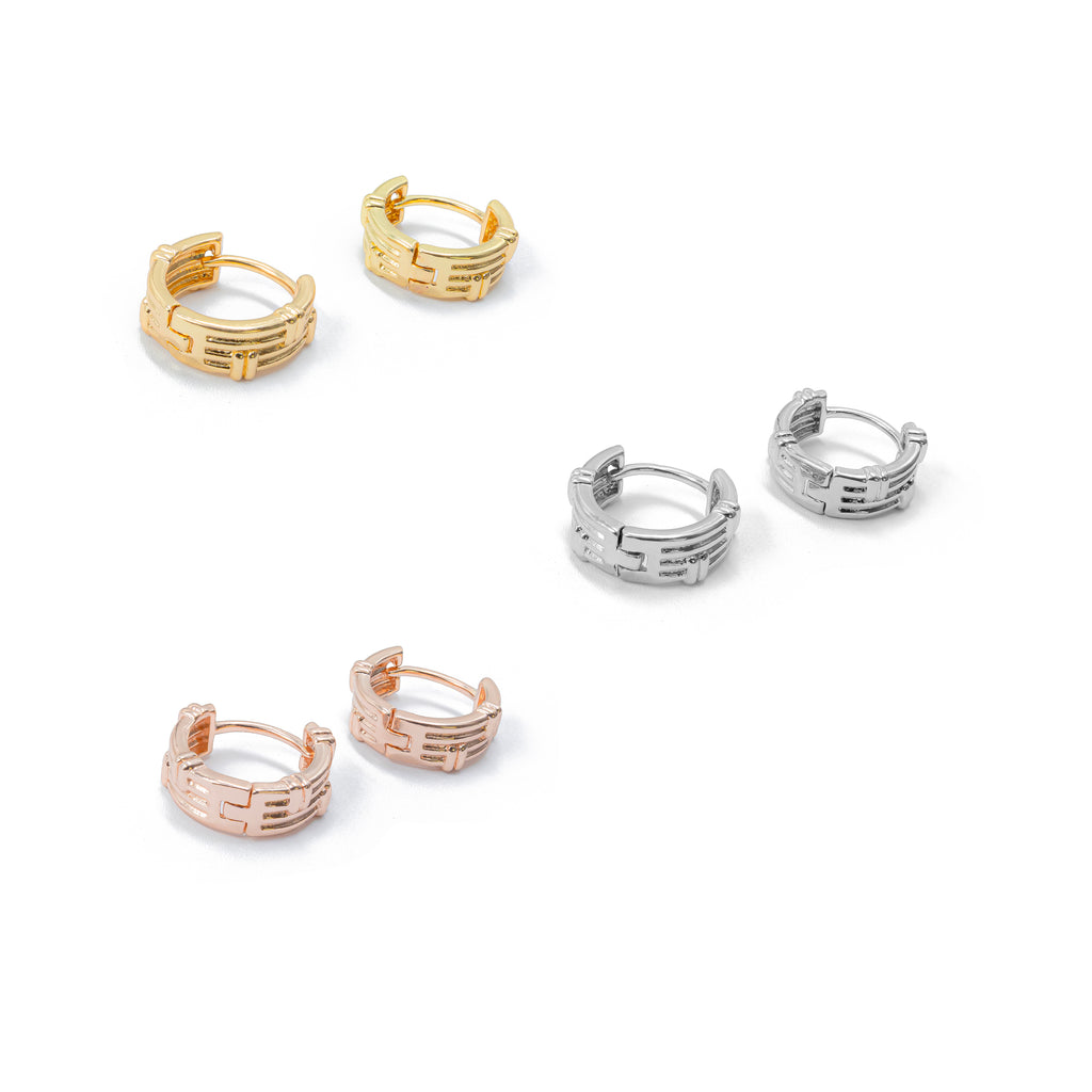 Paquete de 3 pares de Arracadas M2 Oro Laminado