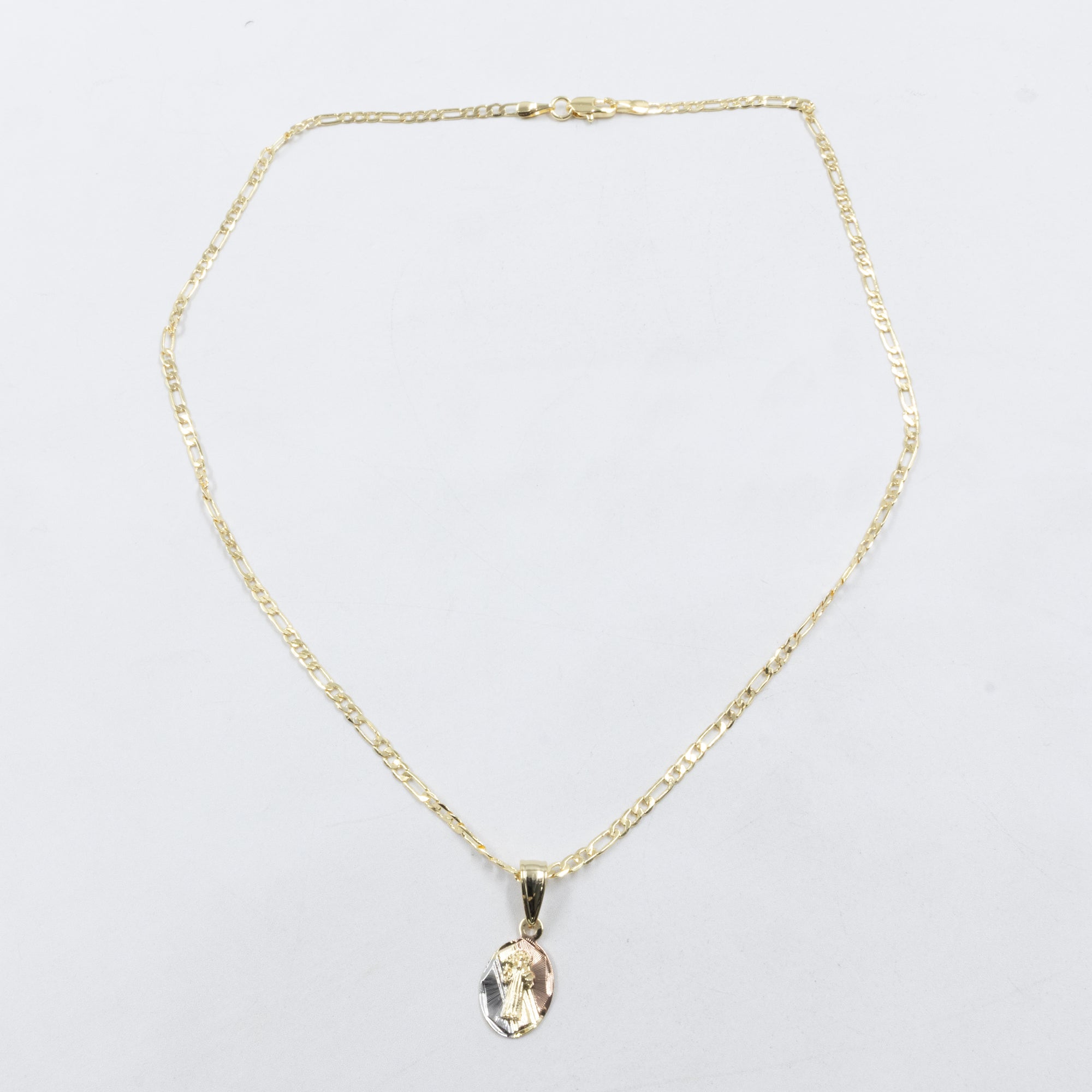 Collar con Dije Religioso Dorado M1 Oro Laminado