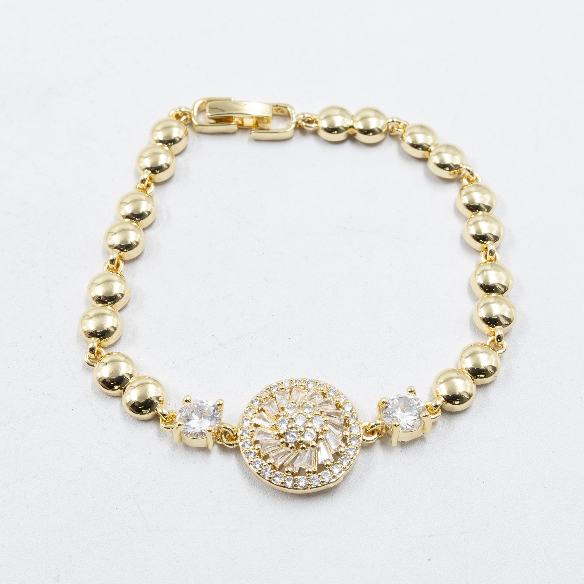 Pulseras Doradas con Piedras M4 Oro Laminado