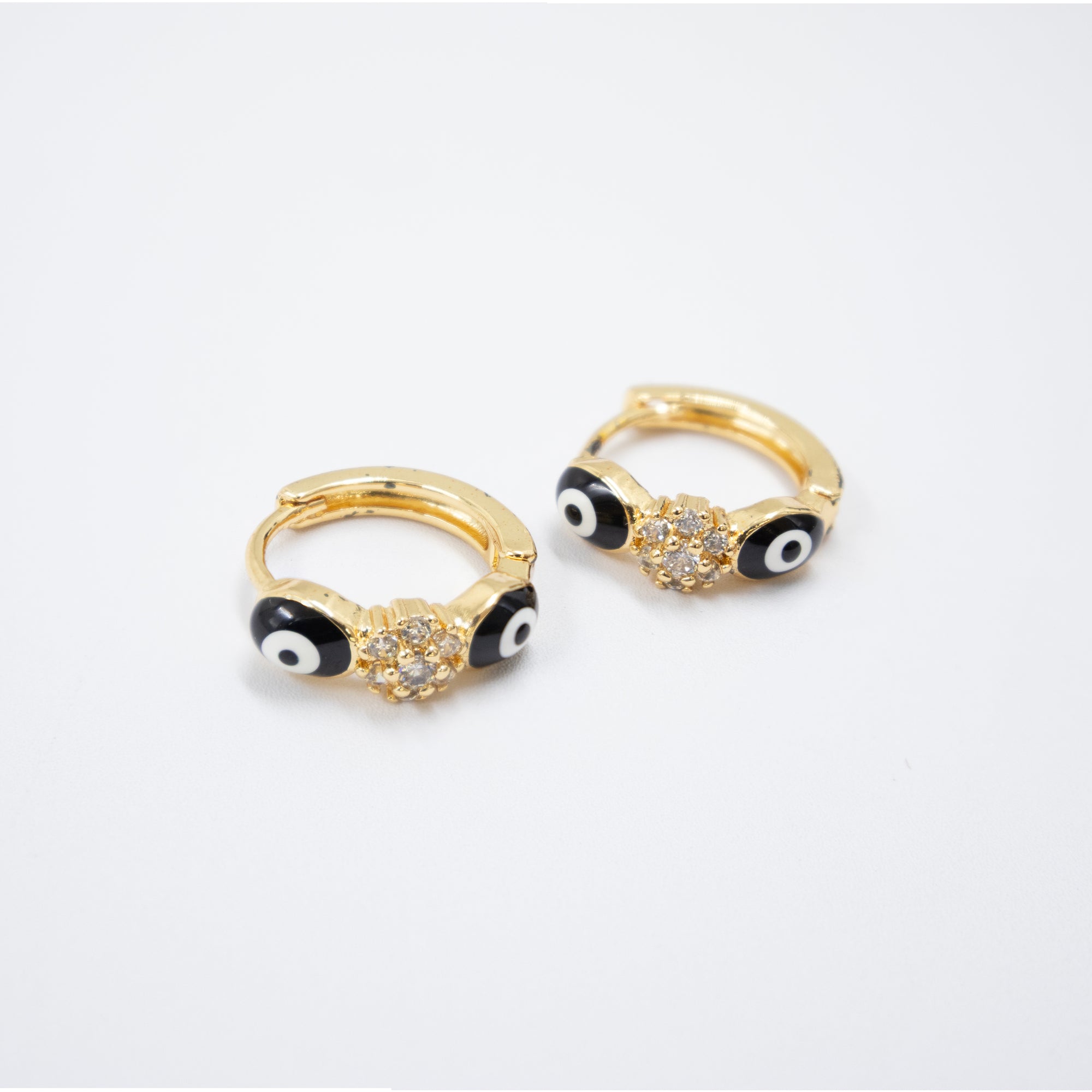 Arete Dorado de Ojo Turco con Piedras M2 Oro Laminado