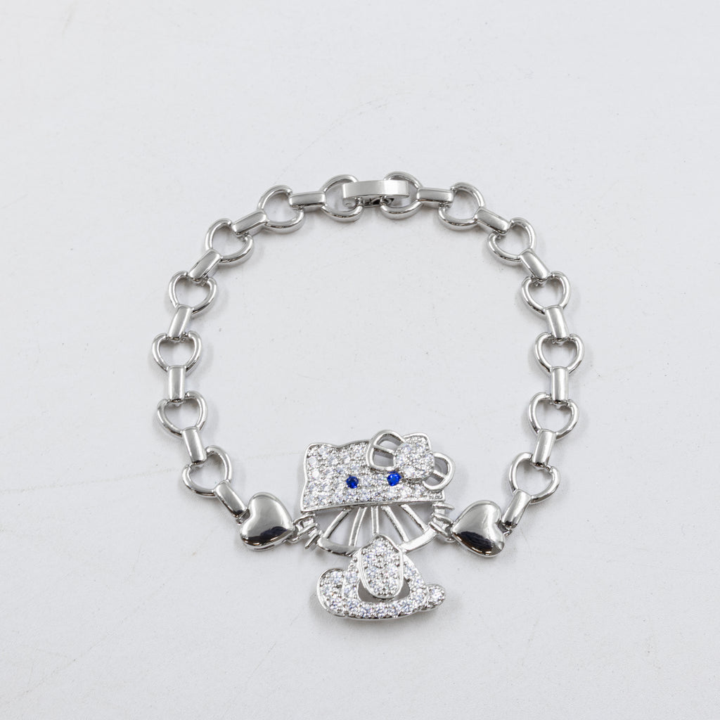 Cadenas de Pulseras Plateadas con Piedras M7 Oro Laminado