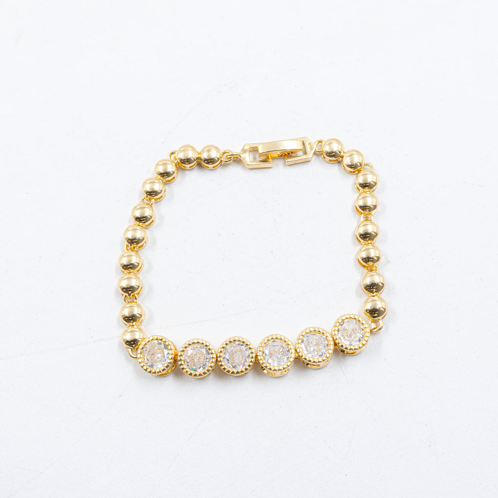 Cadenas de Pulseras Doradas con Piedras M2 Oro Laminado