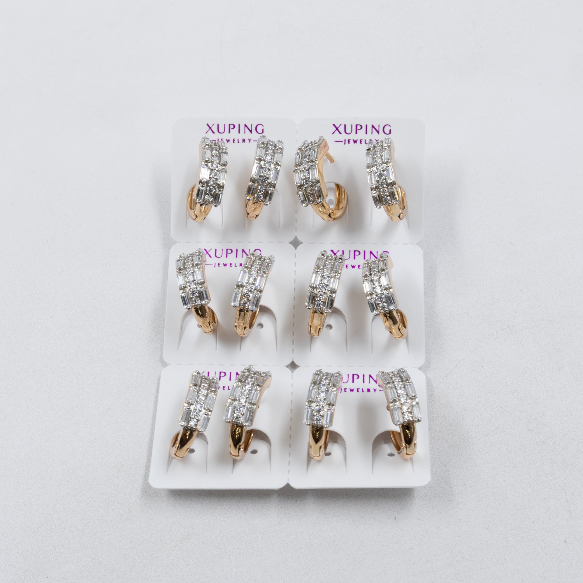 Paquete de 6 pares de Aretes Xuping Dorado M19 Oro Laminado