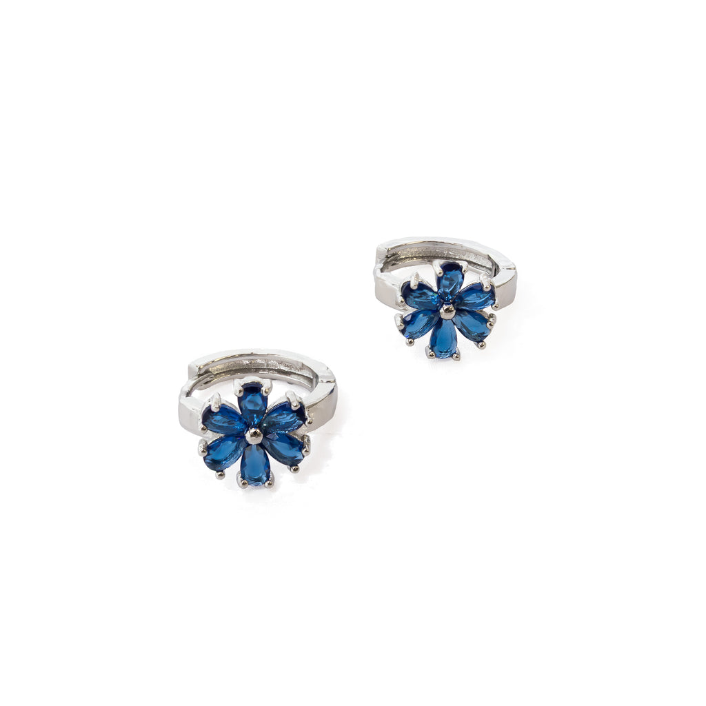 Aretes Plateados Huggies con Piedras Diferentes Colores M16 Oro Laminado