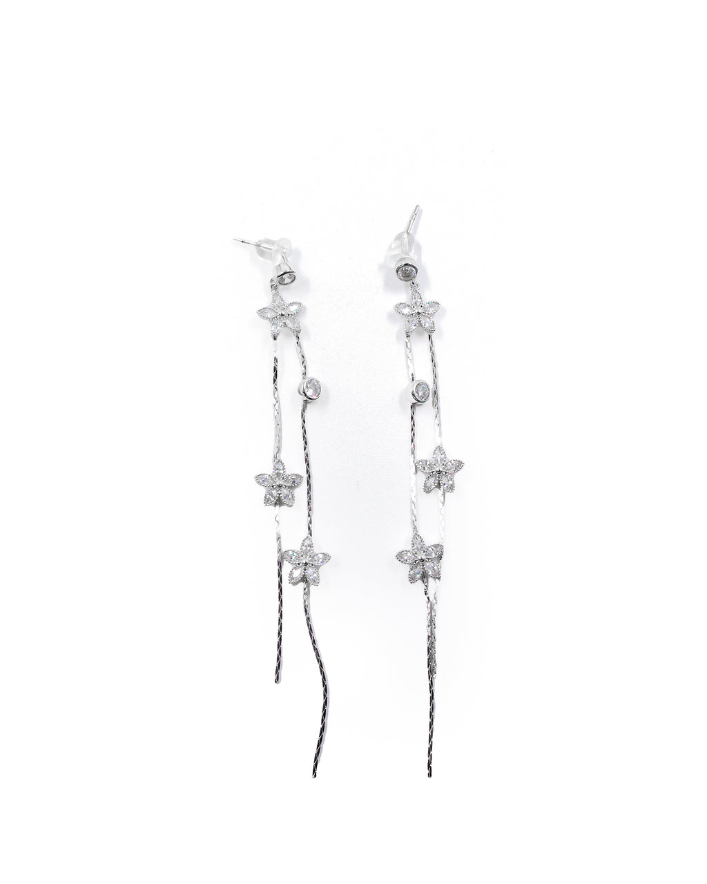 Aretes Largos Ansheli Plateados M21 Oro Laminado