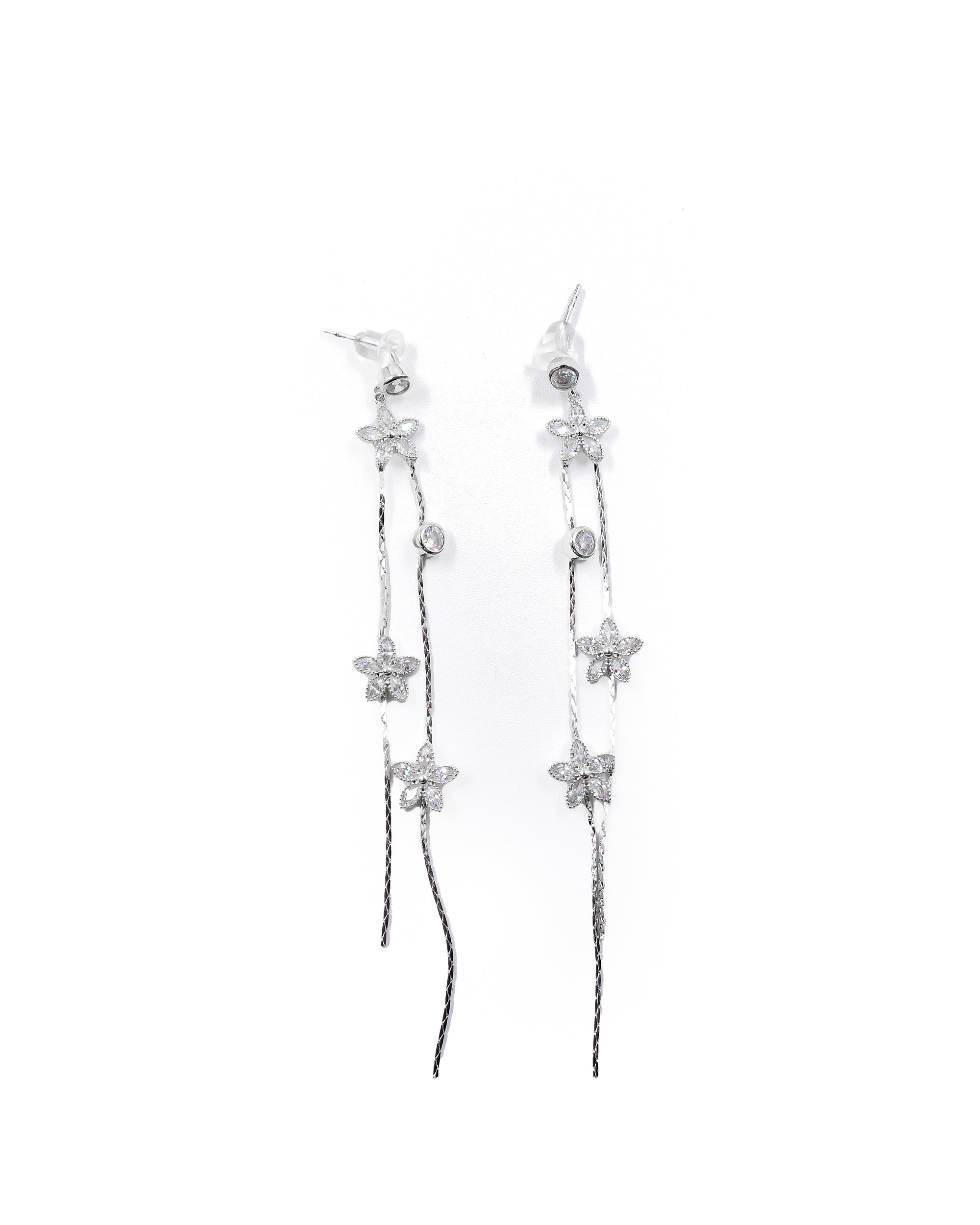 Aretes Largos Ansheli Plateados M21 Oro Laminado