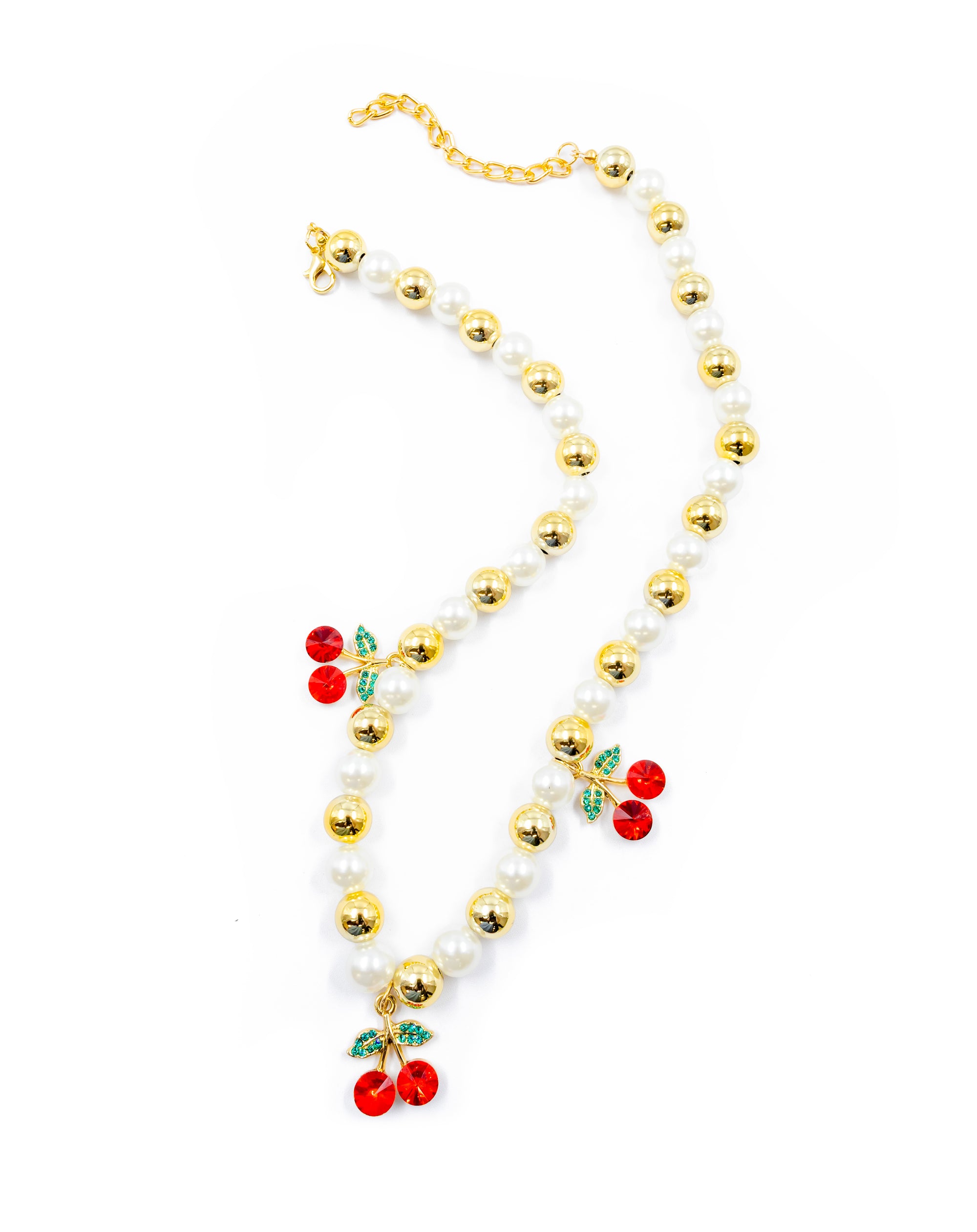 Collar de Perlas con dije de Fruta M9 - Oro laminado