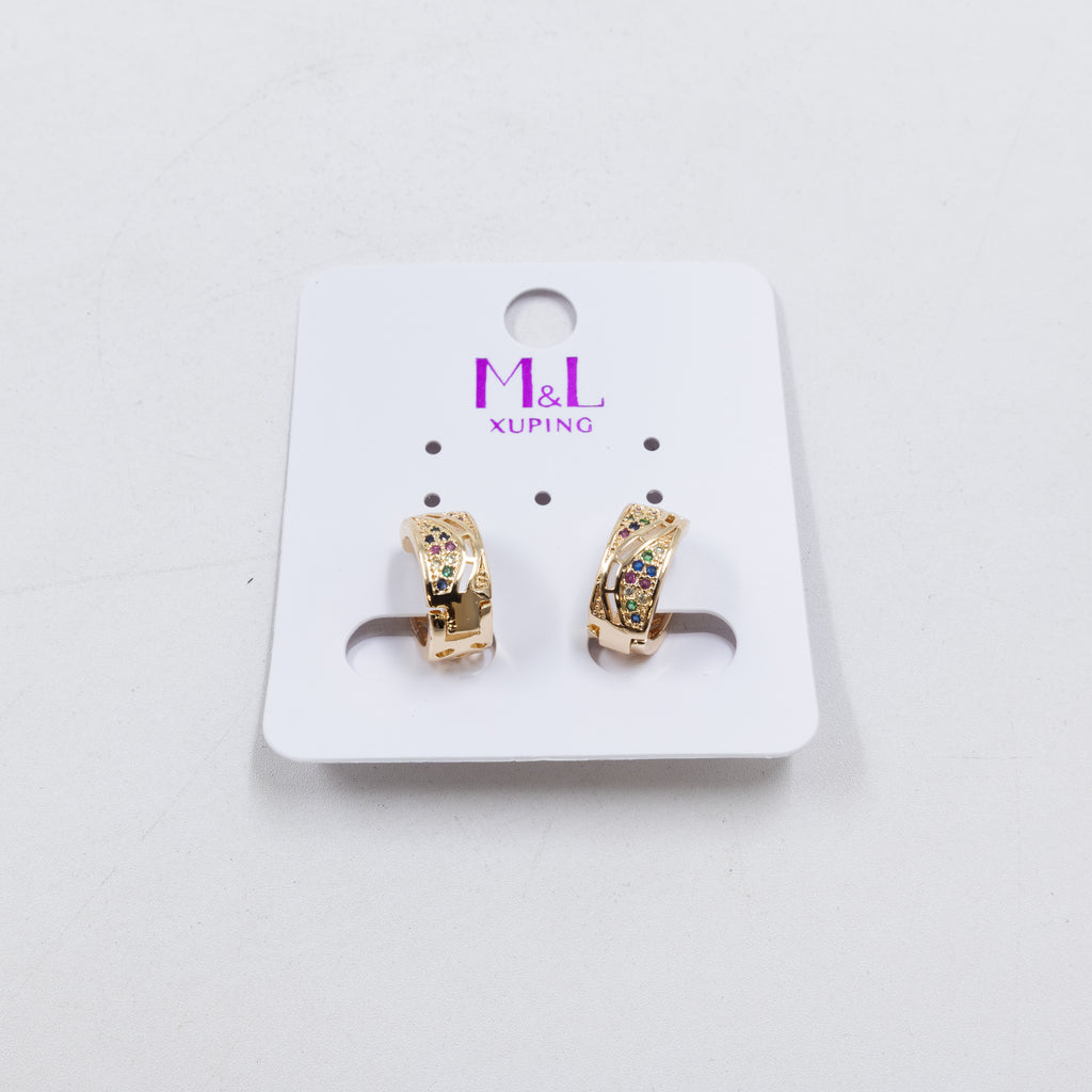 Aretes Dorados Xuping de Poste M4 Oro Laminado