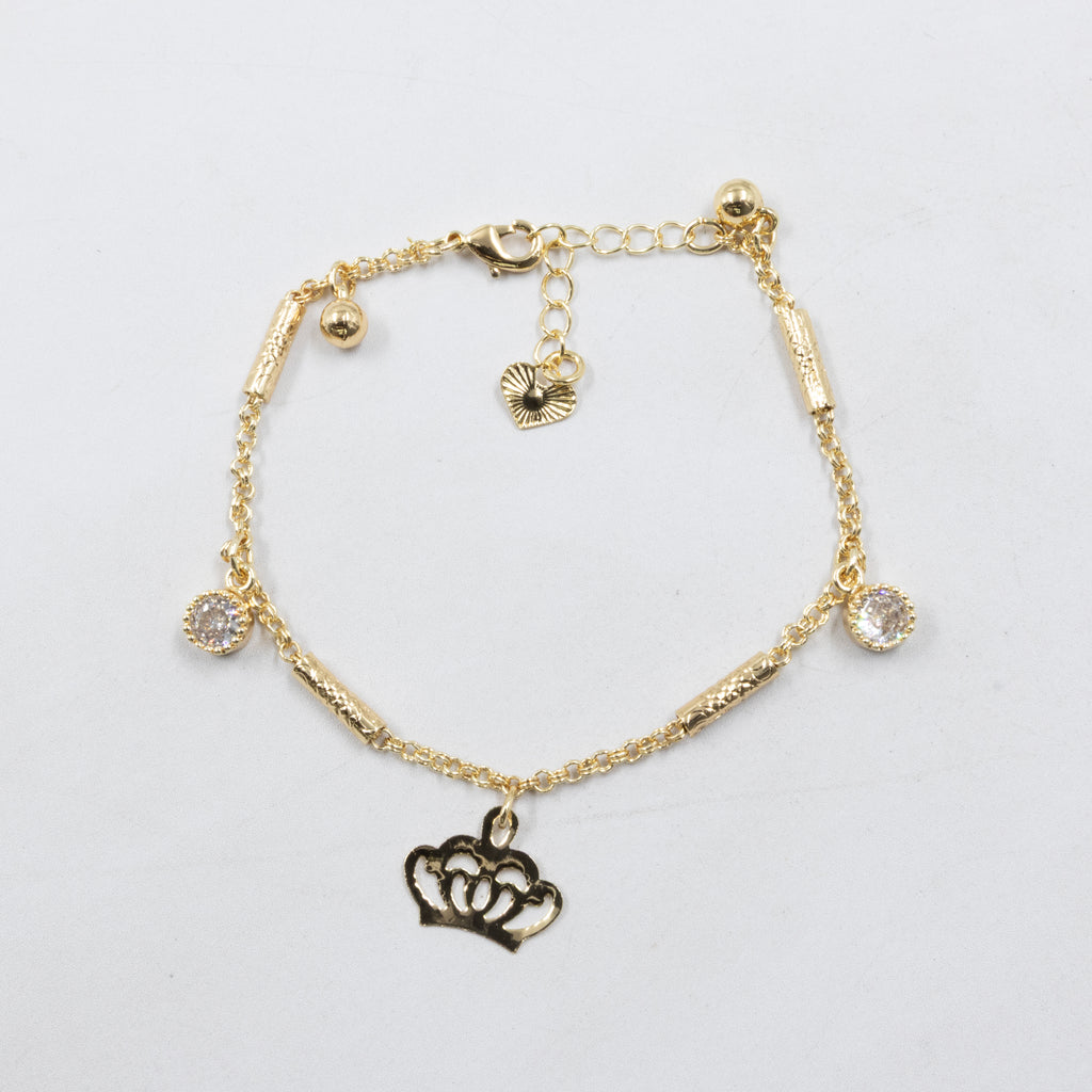 Pulseras Doradas con Dije M1 Oro Laminado