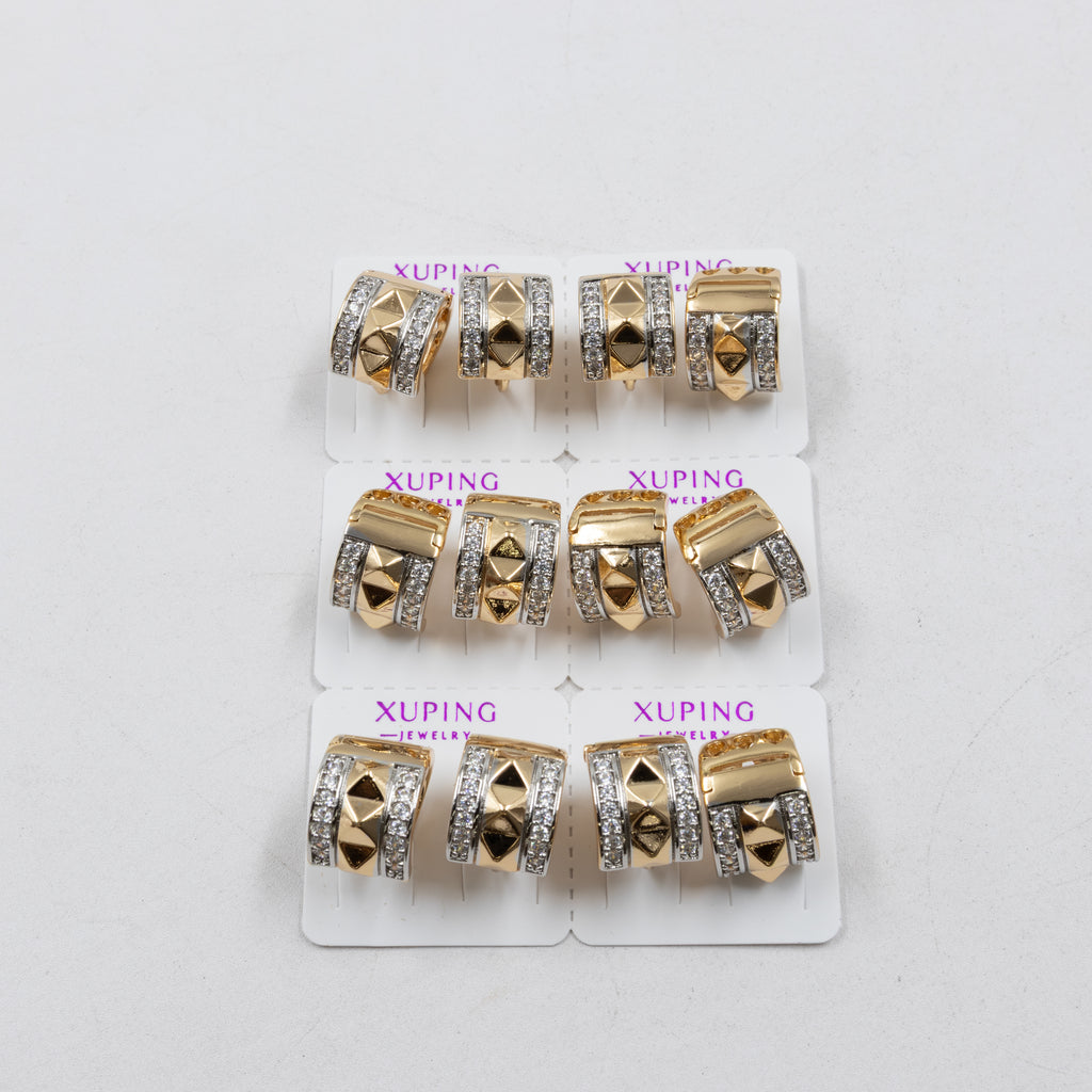Paquete de 6 pares de Aretes Xuping Dorado M6 Oro Laminado