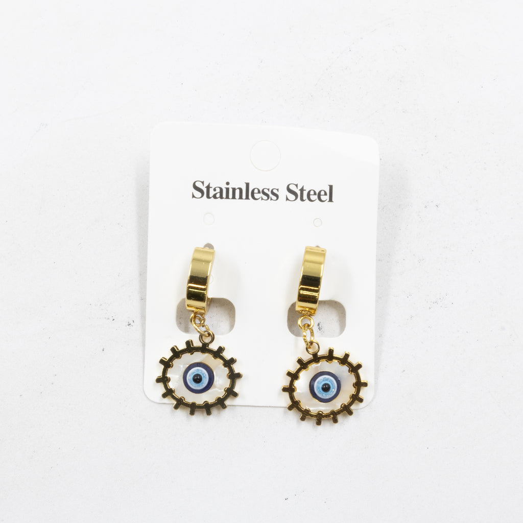 Aretes  Dorados de Ojo Turco M3 Oro Laminado