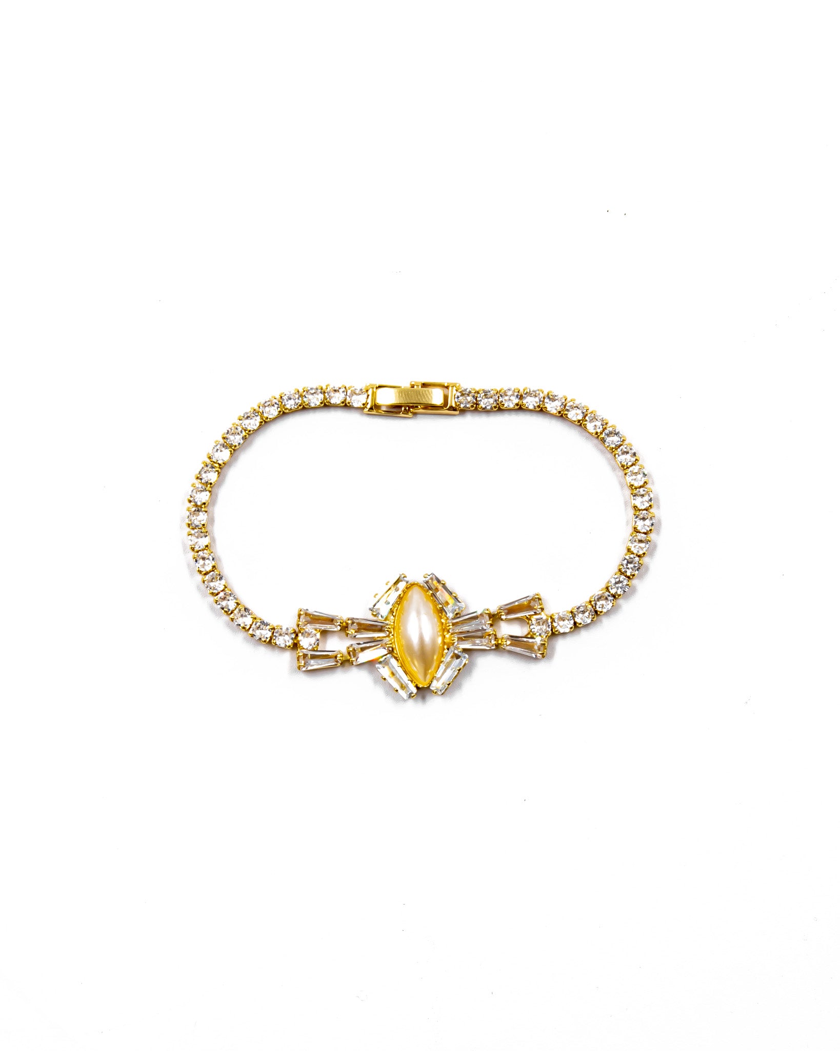 Pulsera dorada de piedras con piedra - M2 Oro Laminado