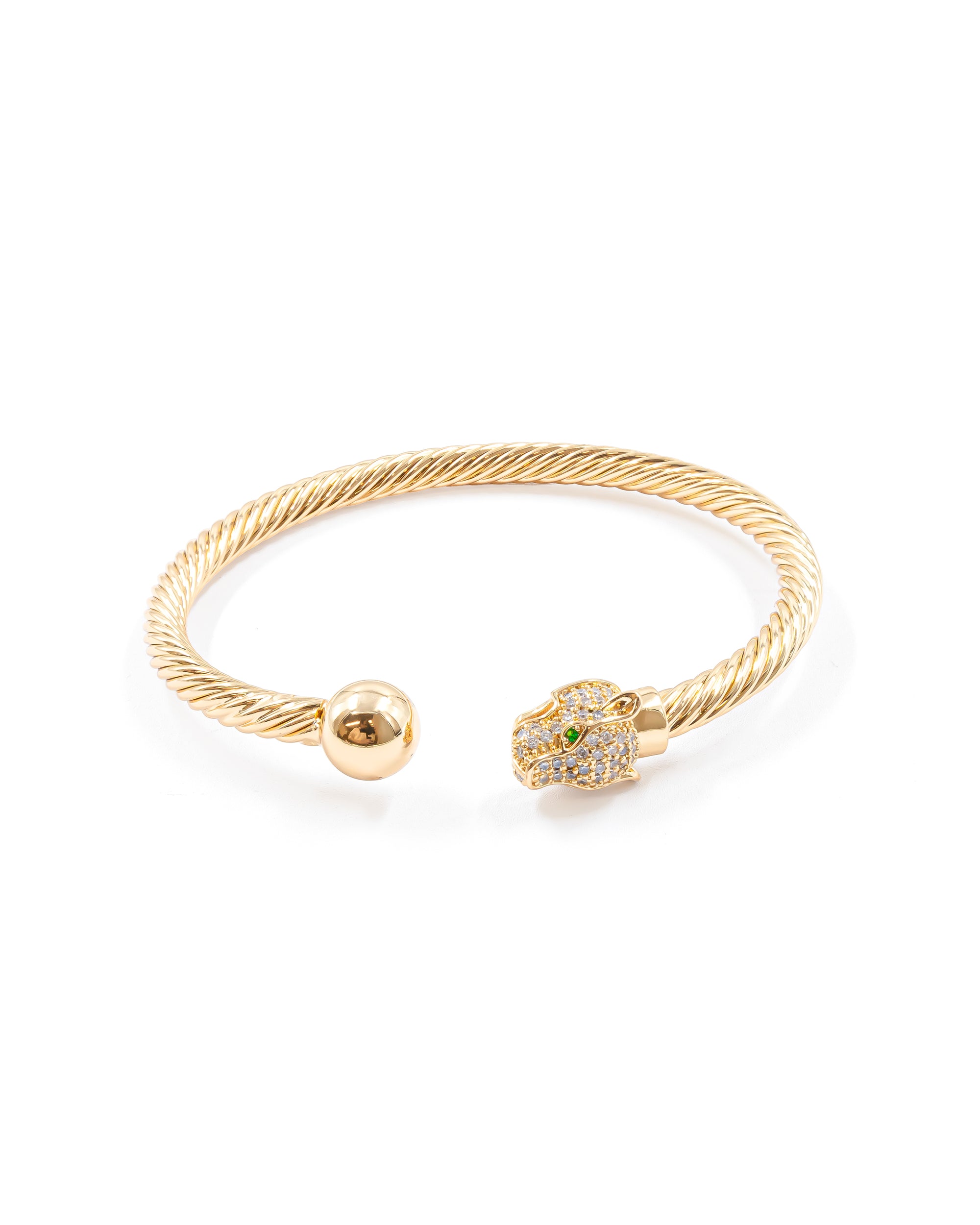 Brazalete Dorado con Piedras M6 Oro Laminado