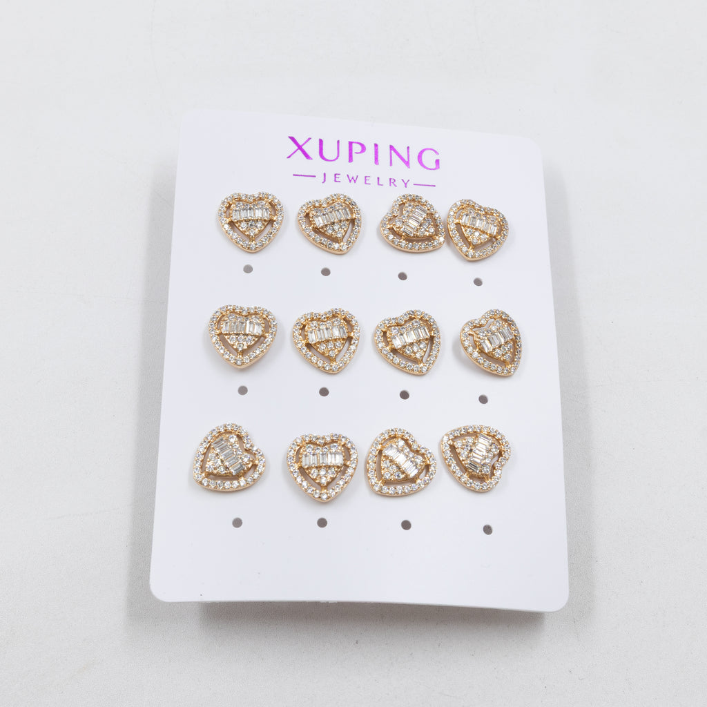 Paquete de 6 pares de Aretes Xuping Dorado M15 Oro Laminado