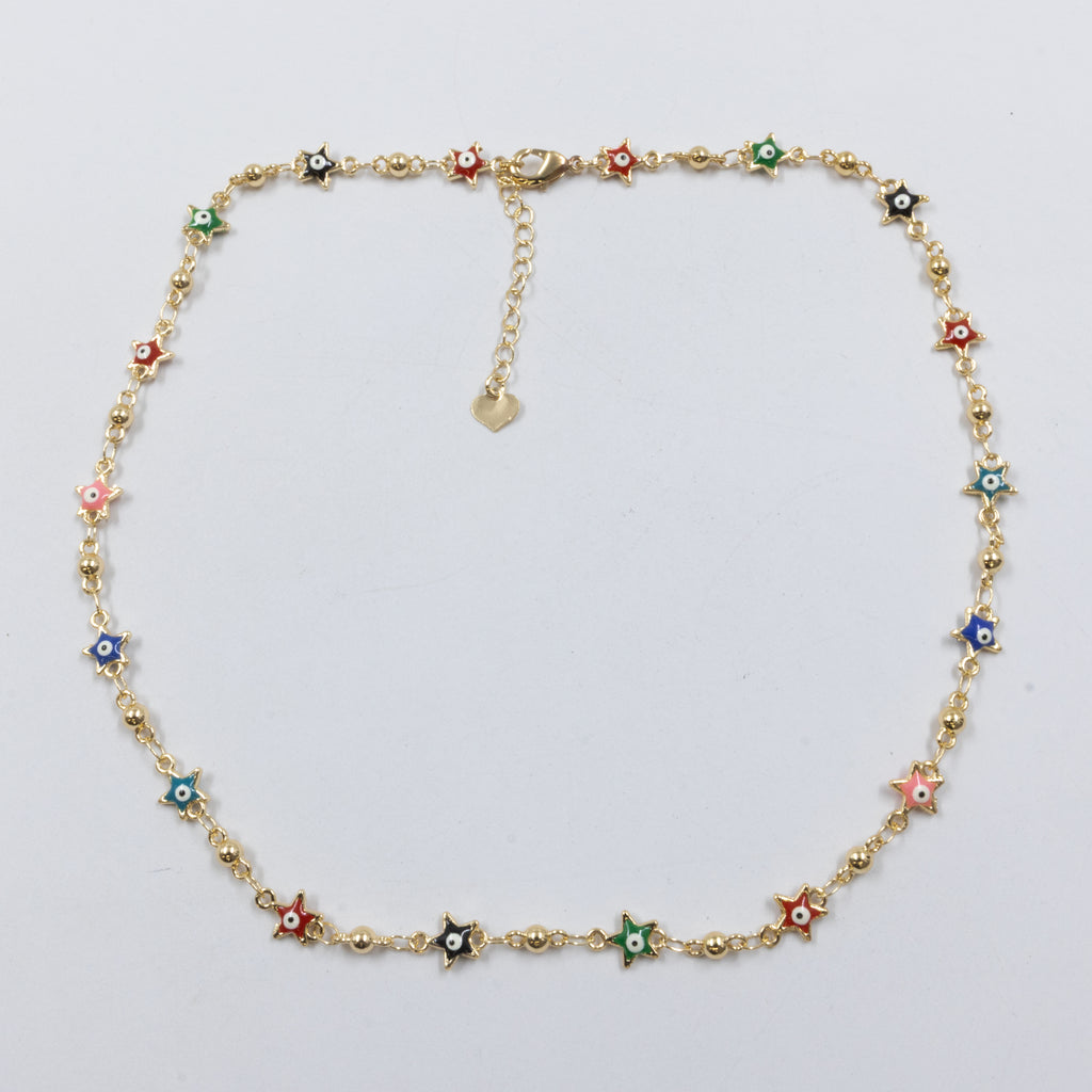 Collar Dorado de Ojo Turco M3 Oro Laminado