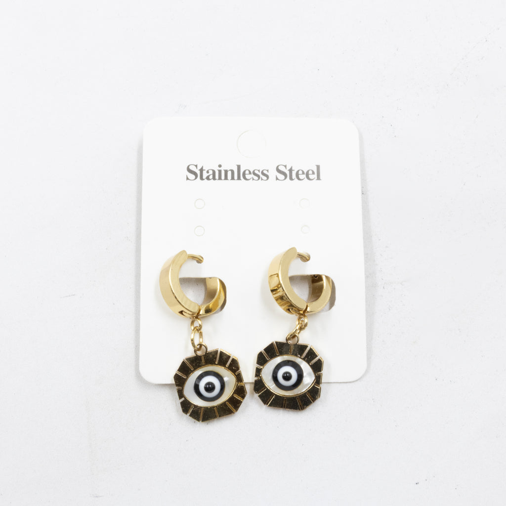 Aretes Dorados de Ojo Turco M1 Oro Laminado