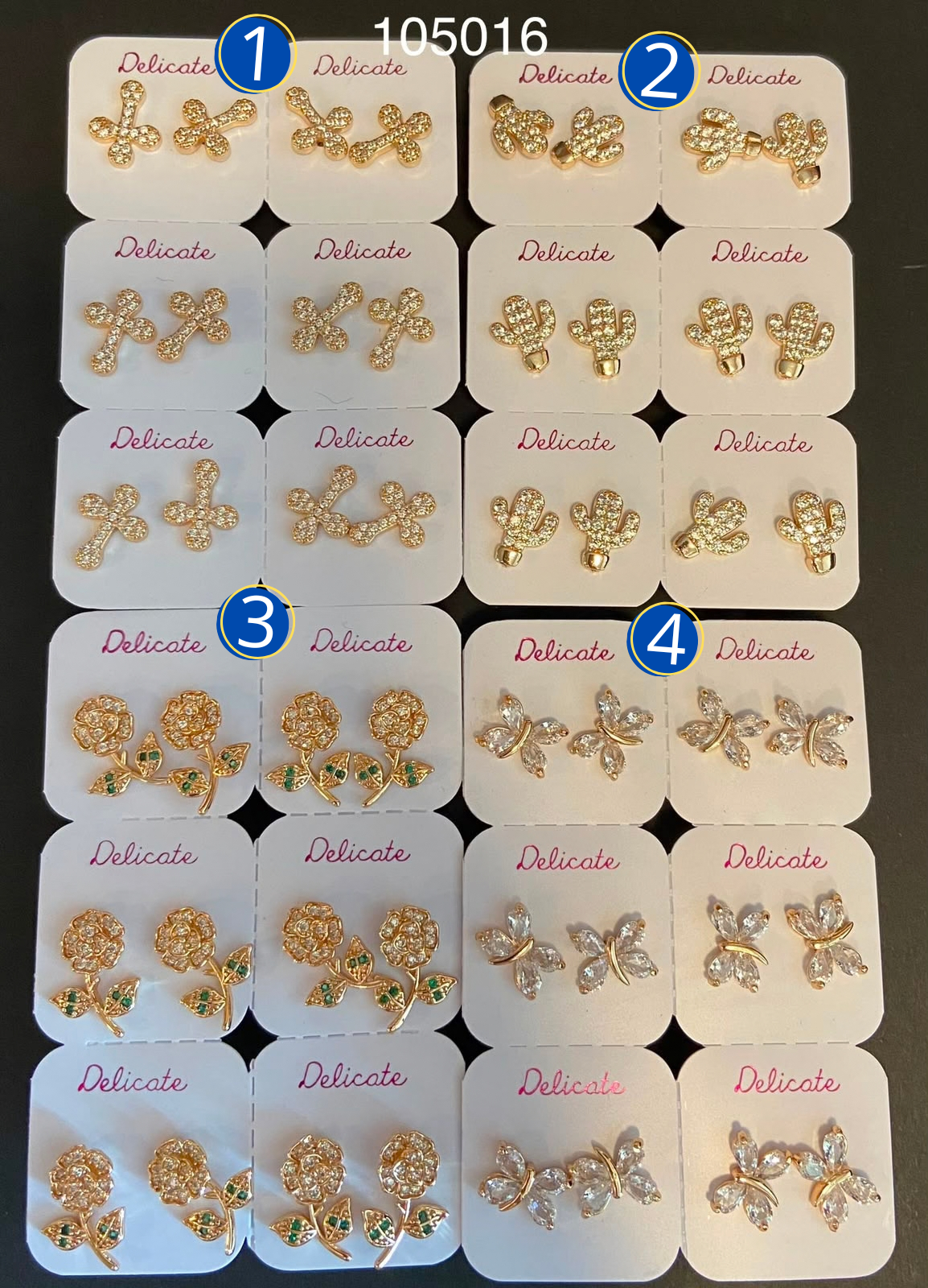 [26/SEPTIEMBRE/26] Paquete de 6 pares de Aretes MV M9 Oro Laminado