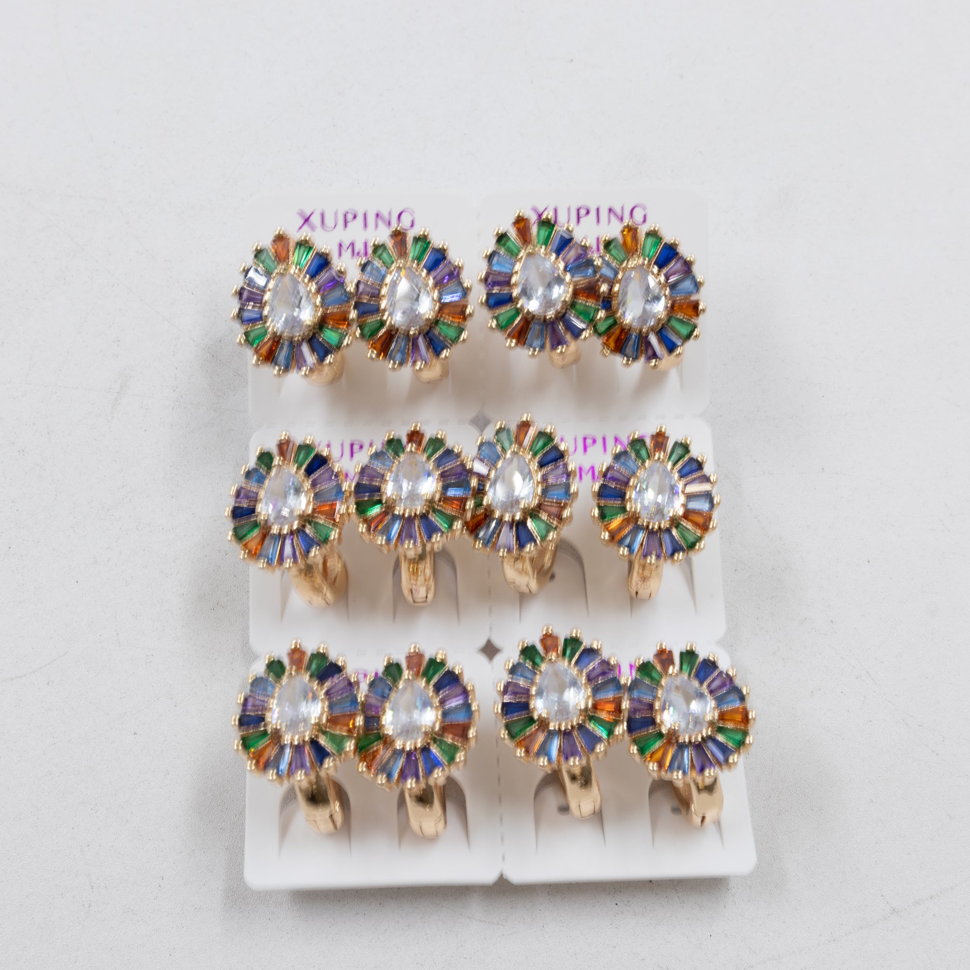 Paquete de 6 pares de Aretes Xuping Dorado M2 Oro Laminado