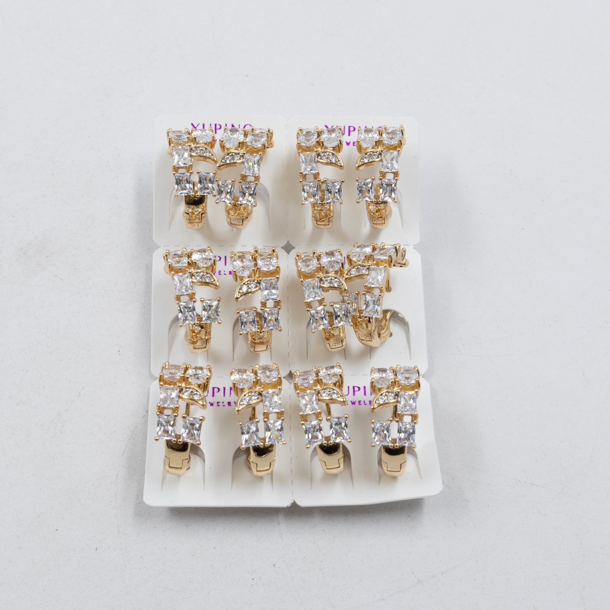 Paquete de 6 pares de Aretes Xuping Dorado M9 Oro Laminado