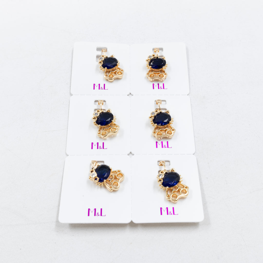 Paquete de 6 dijes con Piedras Oro Rosado  M7 Oro Laminado