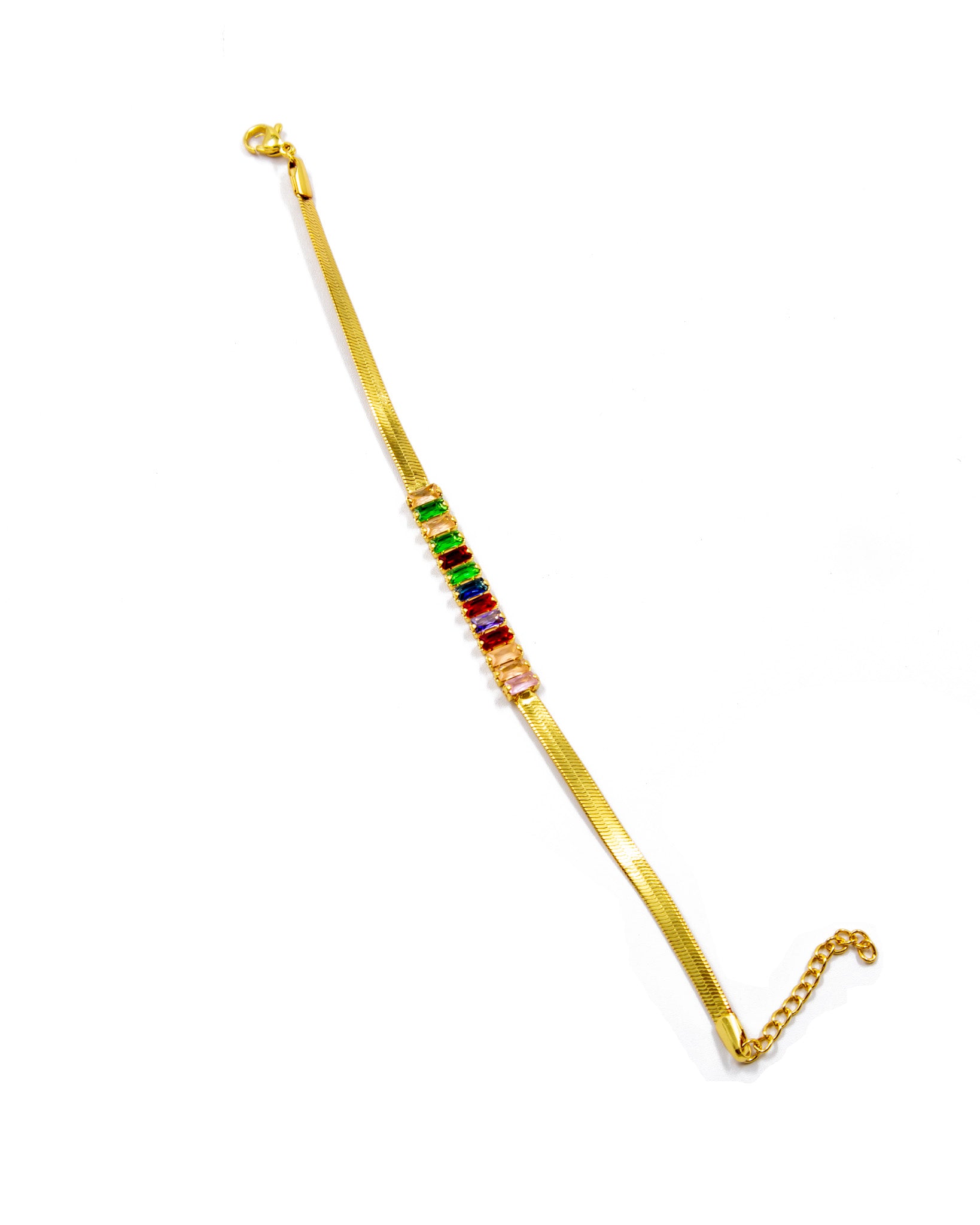 Pulsera de piedras de colores M4 Oro Laminado