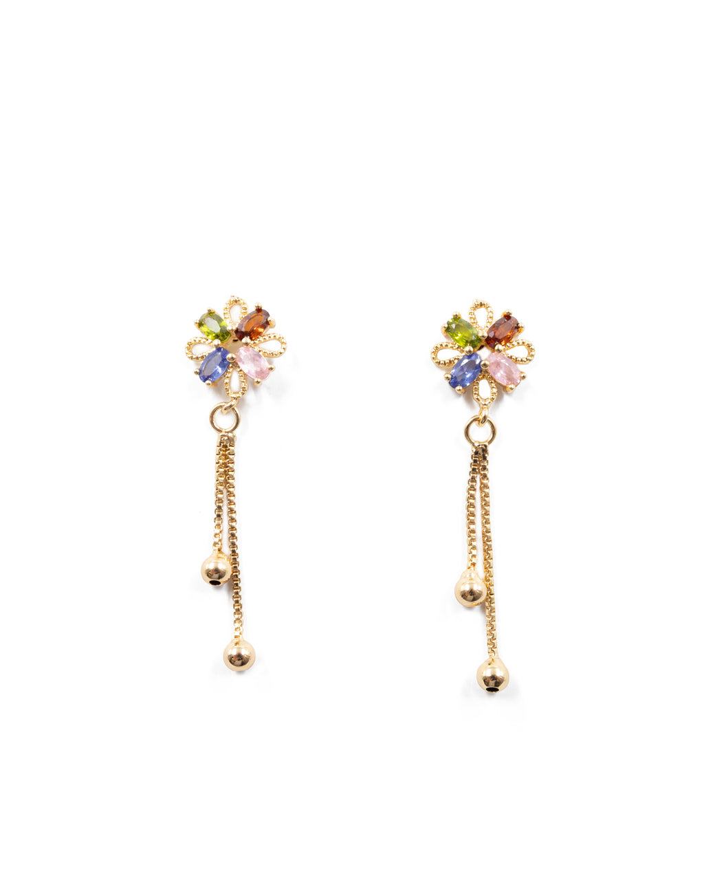 Aretes Dorados Largos M2 Oro Laminado