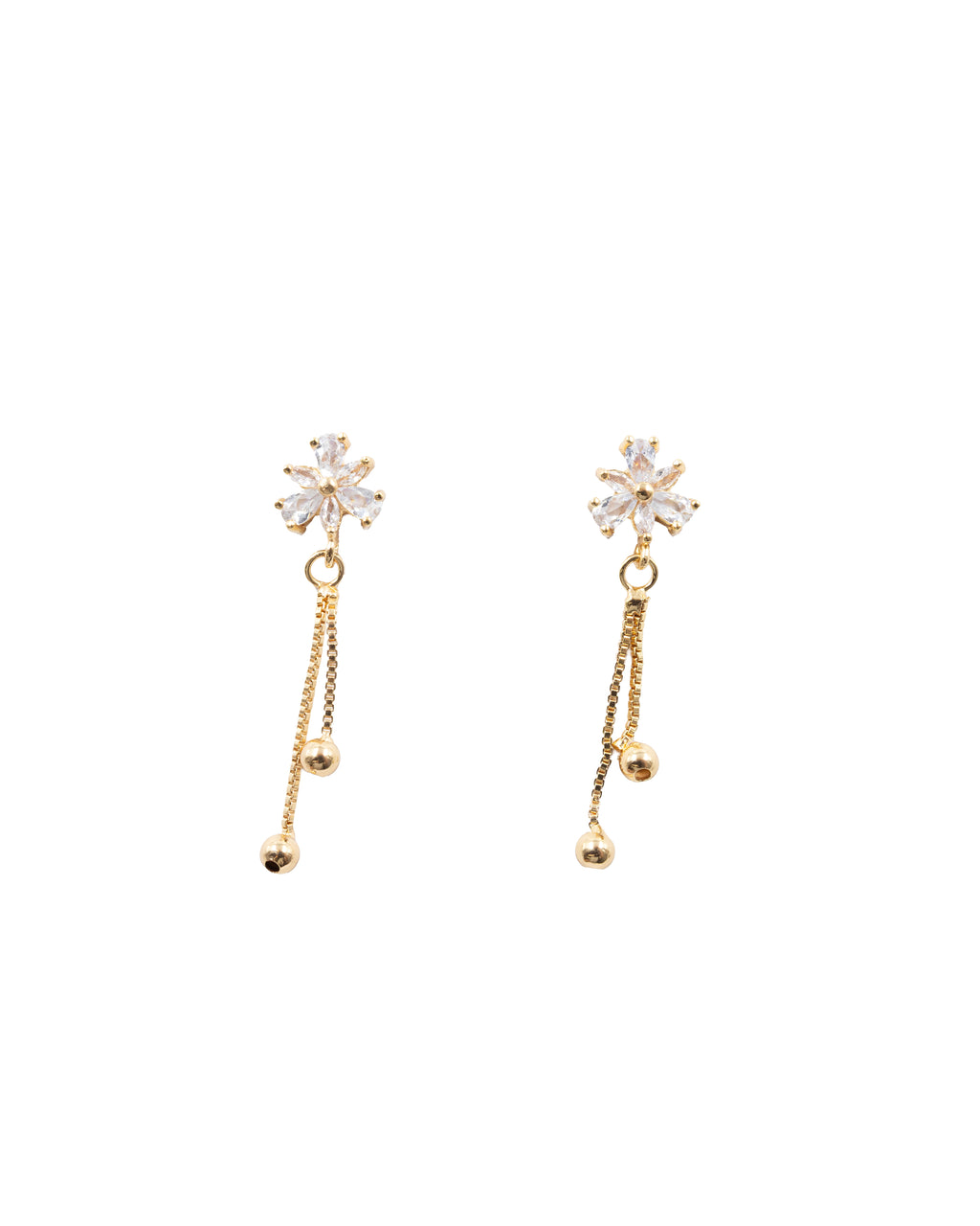 Aretes Dorados de Flor M4 Oro Laminado