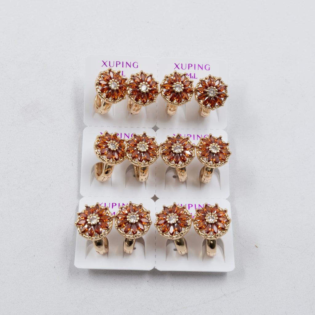 Paquete de 6 pares de Aretes Xuping Dorado M8 Oro Laminado