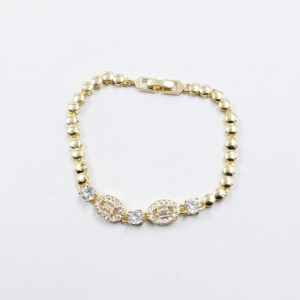 Cadenas de Pulseras Doradas con Piedras M5 Oro Laminado
