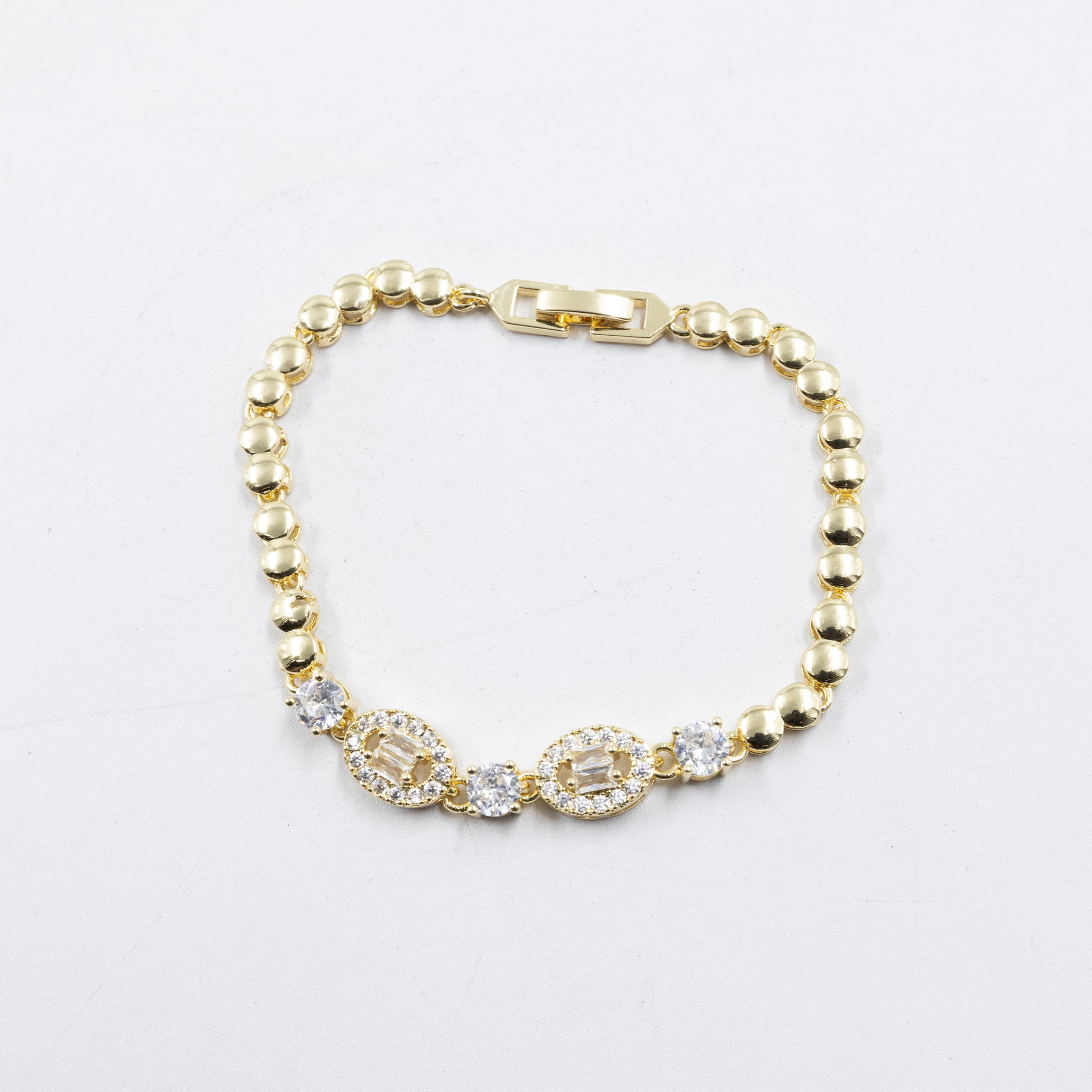 Cadenas de Pulseras Doradas con Piedras M5 Oro Laminado