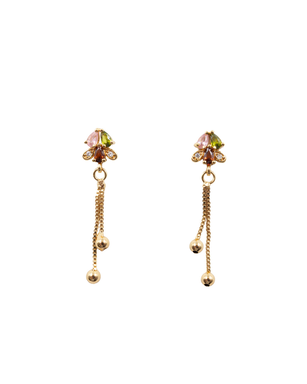 Aretes Dorados Largos M3 Oro Laminado