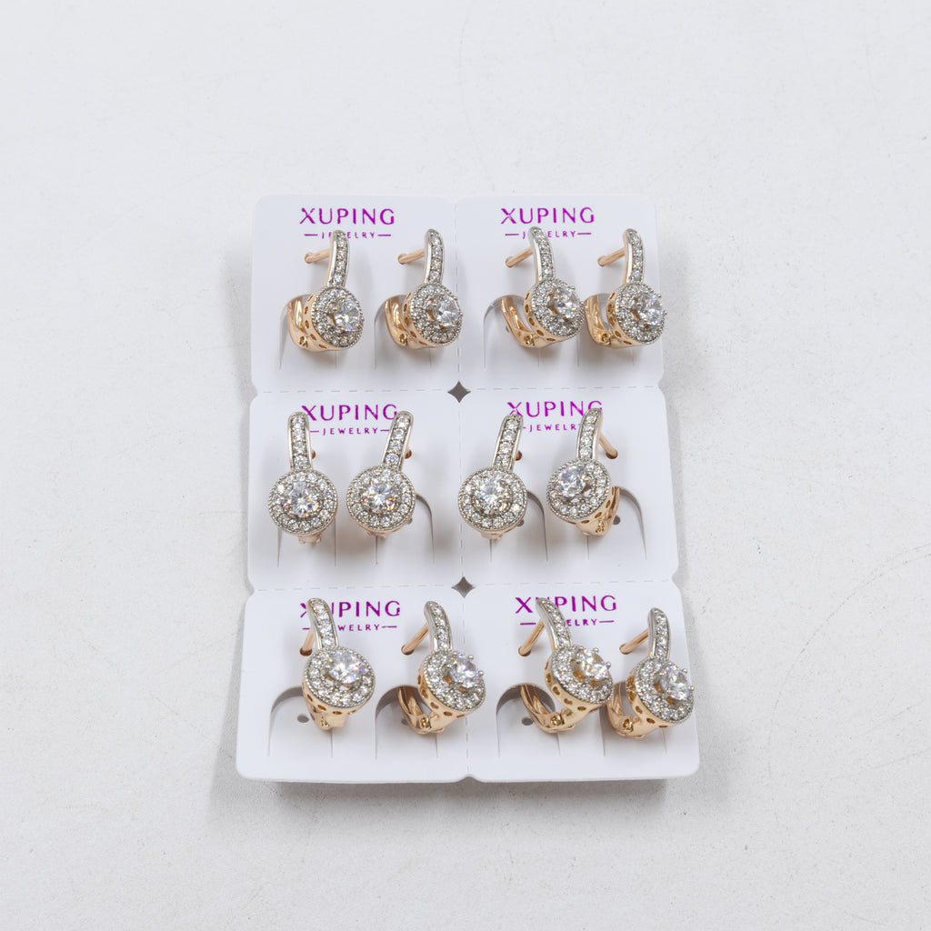 Paquete de 6 pares de Aretes Xuping Dorado M1 Oro Laminado