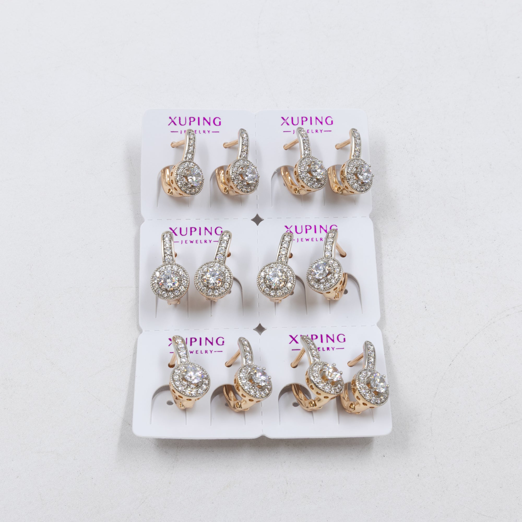 Paquete de 6 pares de Aretes Xuping Dorado M1 Oro Laminado