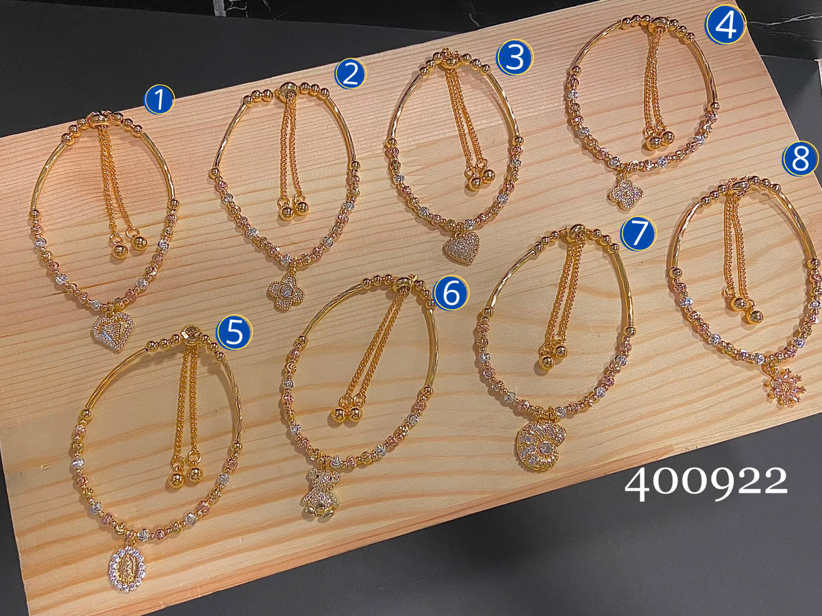 [12/SEPTIEMBRE/26] Pulseras Dorada con Dije M12 Oro Laminado