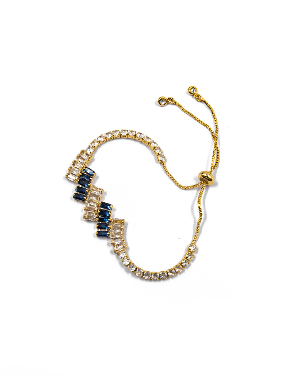 Pulsera de piedras en estilo zigzag Oro Laminado