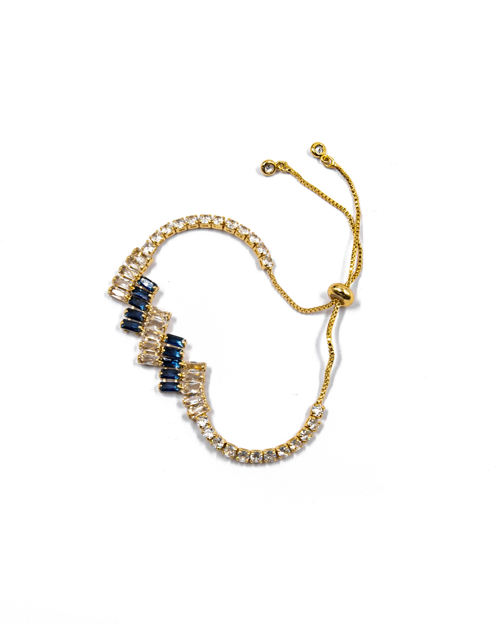 Pulsera de piedras en estilo zigzag Oro Laminado