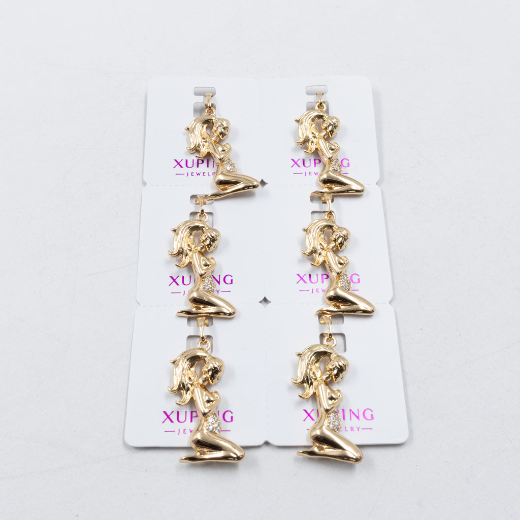 Paquete de 6 dijes con Piedras Oro Rosado  M2 Oro Laminado