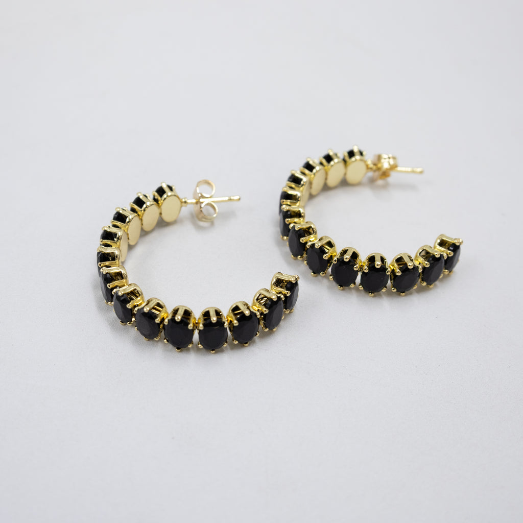 Aretes Dorados con piedras de color M8 Oro Laminado
