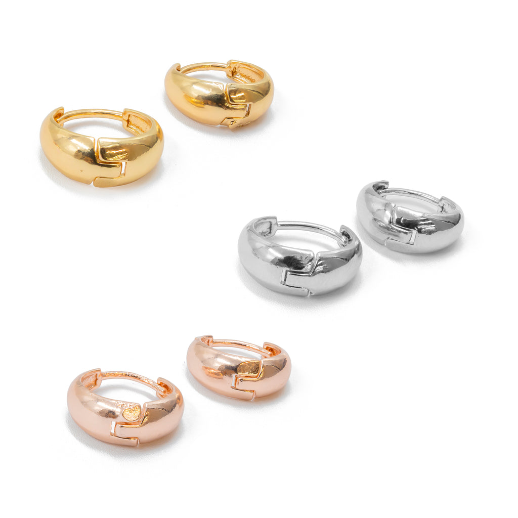Paquete de 3 pares de Arracadas M1 Oro Laminado