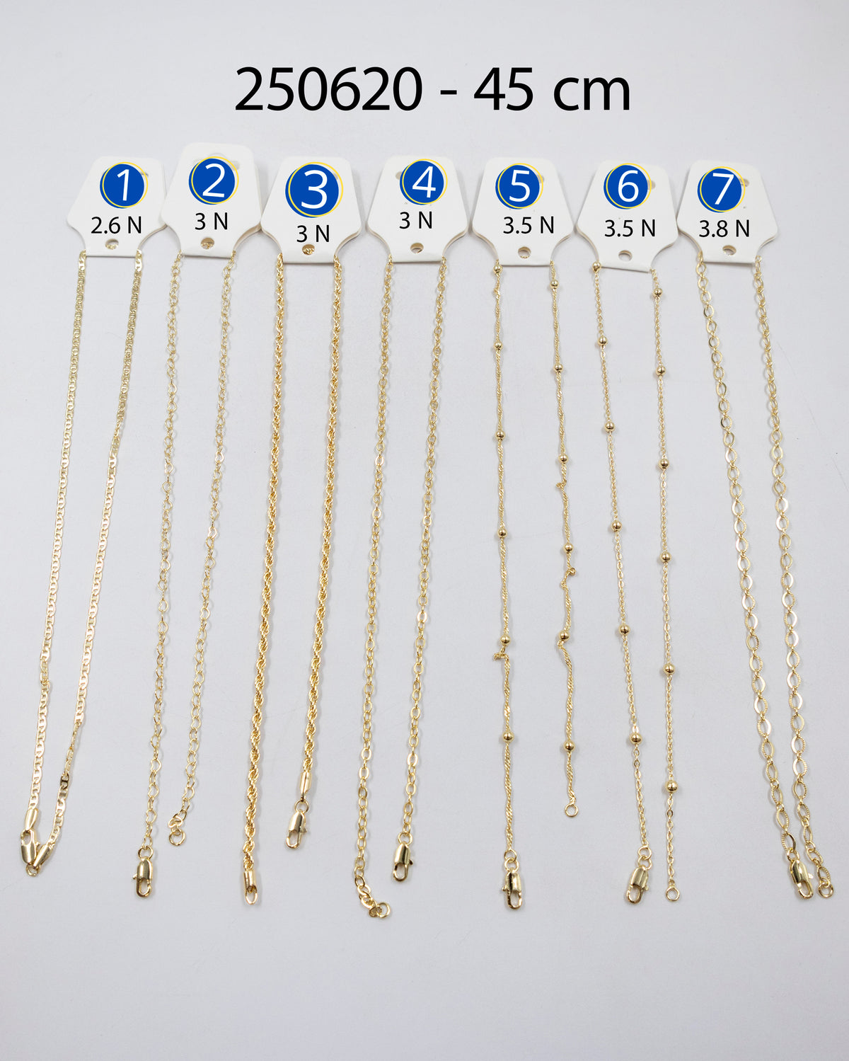 [01/AGOSTO/26] Cadenas Doradas de 45 cm M3 Oro Laminado
