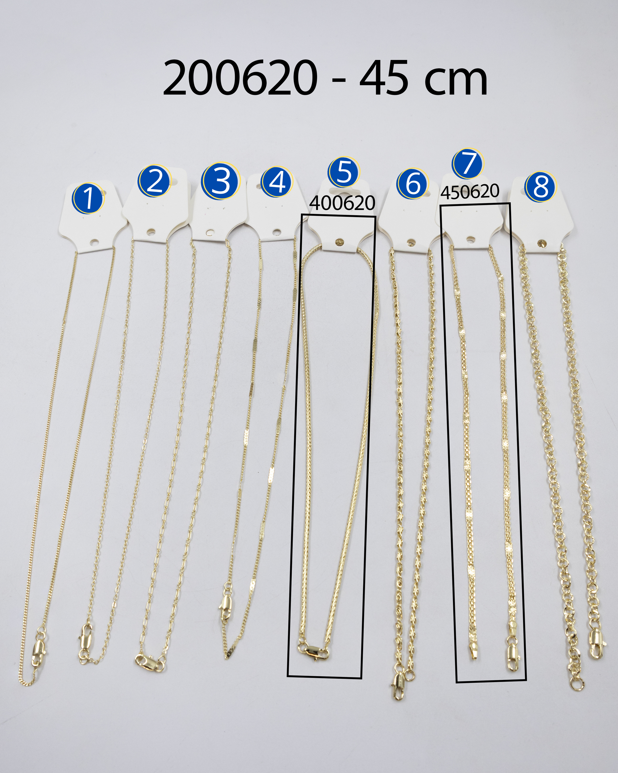 Cadenas Doradas de 45 cm M12 Oro Laminado